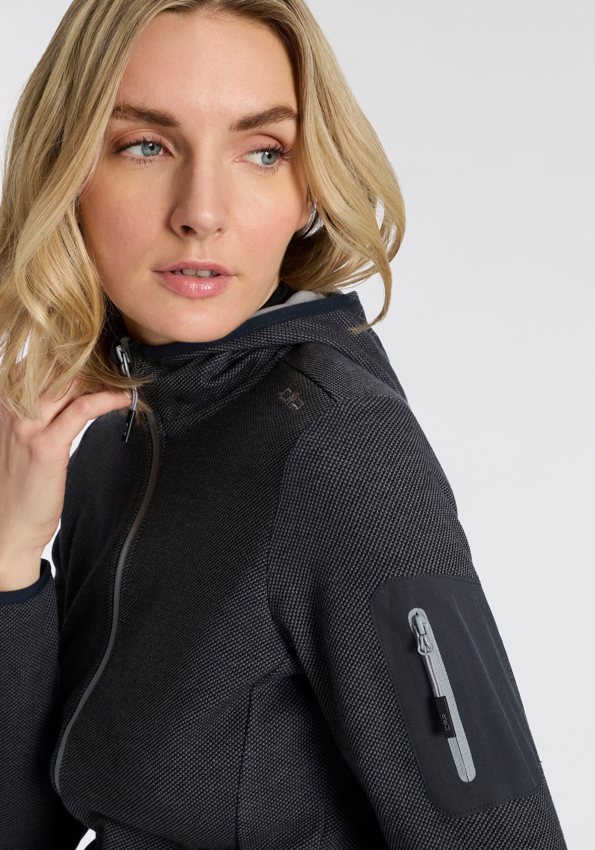 CMP Strickfleecejacke aus Polyester und Baumwolle, erhältlich in den Größen 34 bis 50