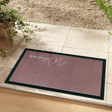 Fußmatte Fußmatte Welcome II braun In- / Outdoor Schriftzug Kurzflor, Teppich Boss, rechteckig, Höhe: 5 mm