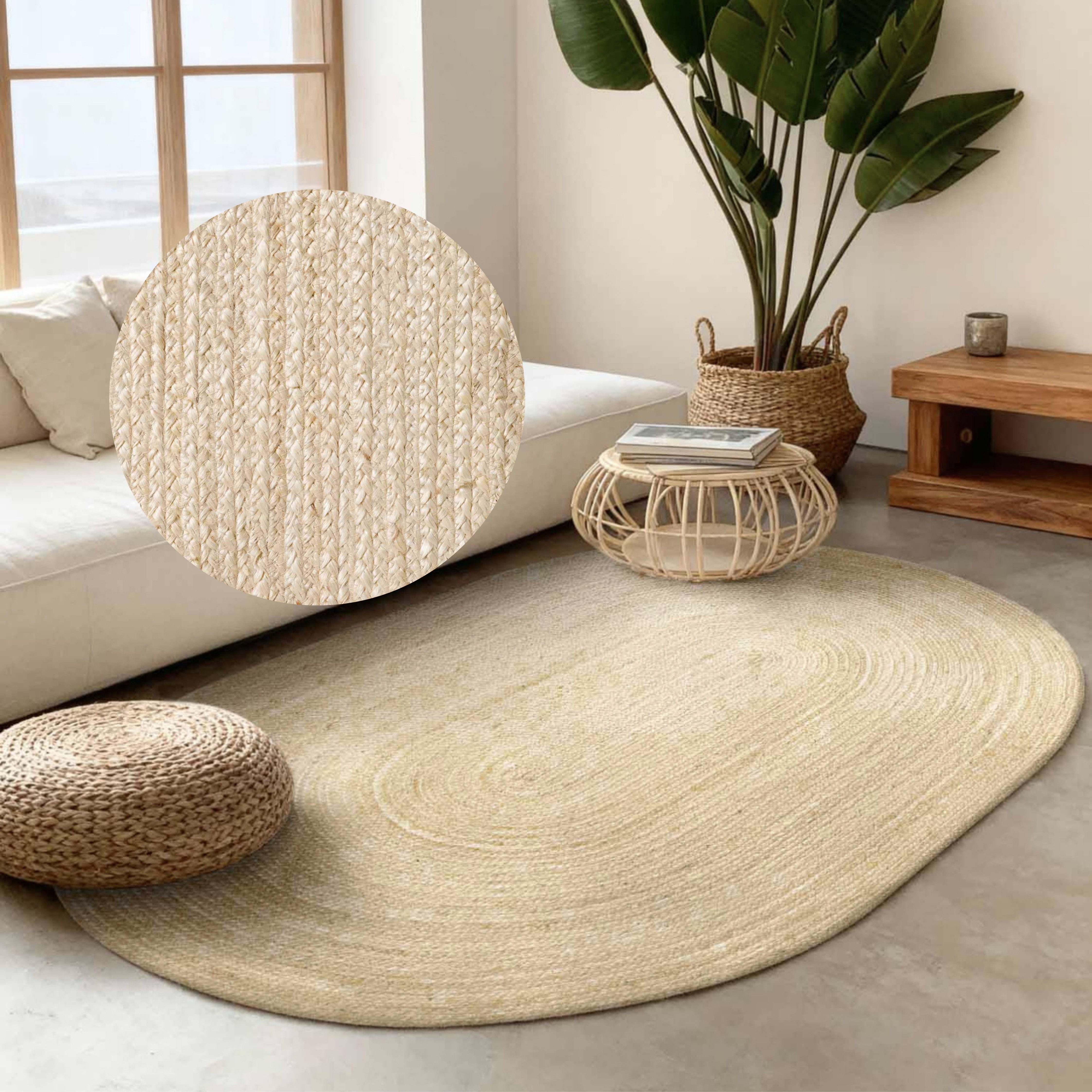 HANSE Home Teppich Rangpur Juteteppich, in rund und oval, oval, Höhe: 10 mm, handgewebt, 100% Jute, Natur, Wohnzimmer, Flur, Boho, Skandi