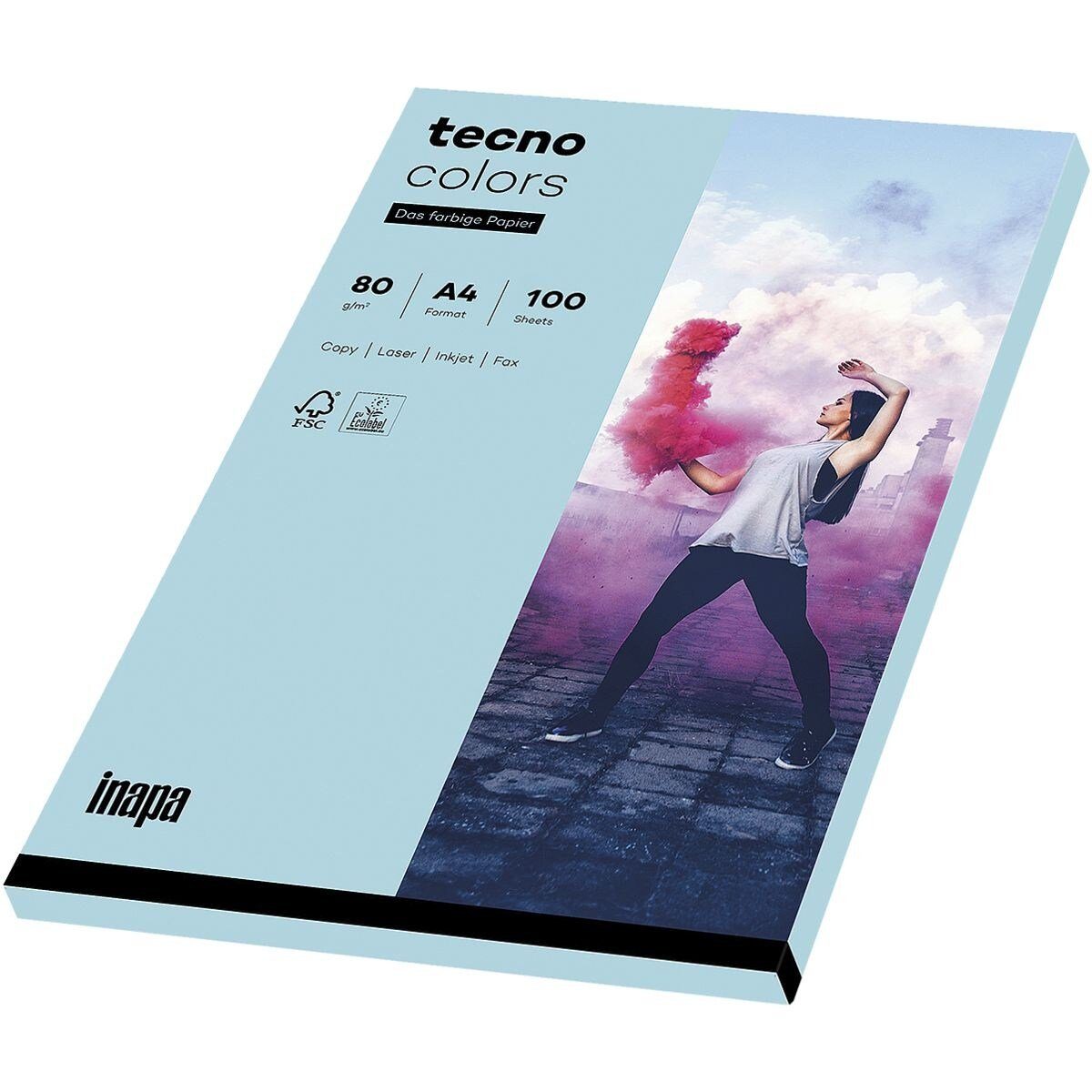 Inapa Rainbow, und Kopierpapier A4, DIN Format mittelblau Pastellfarben, Drucker- Kleinpack tecno g/m², 80