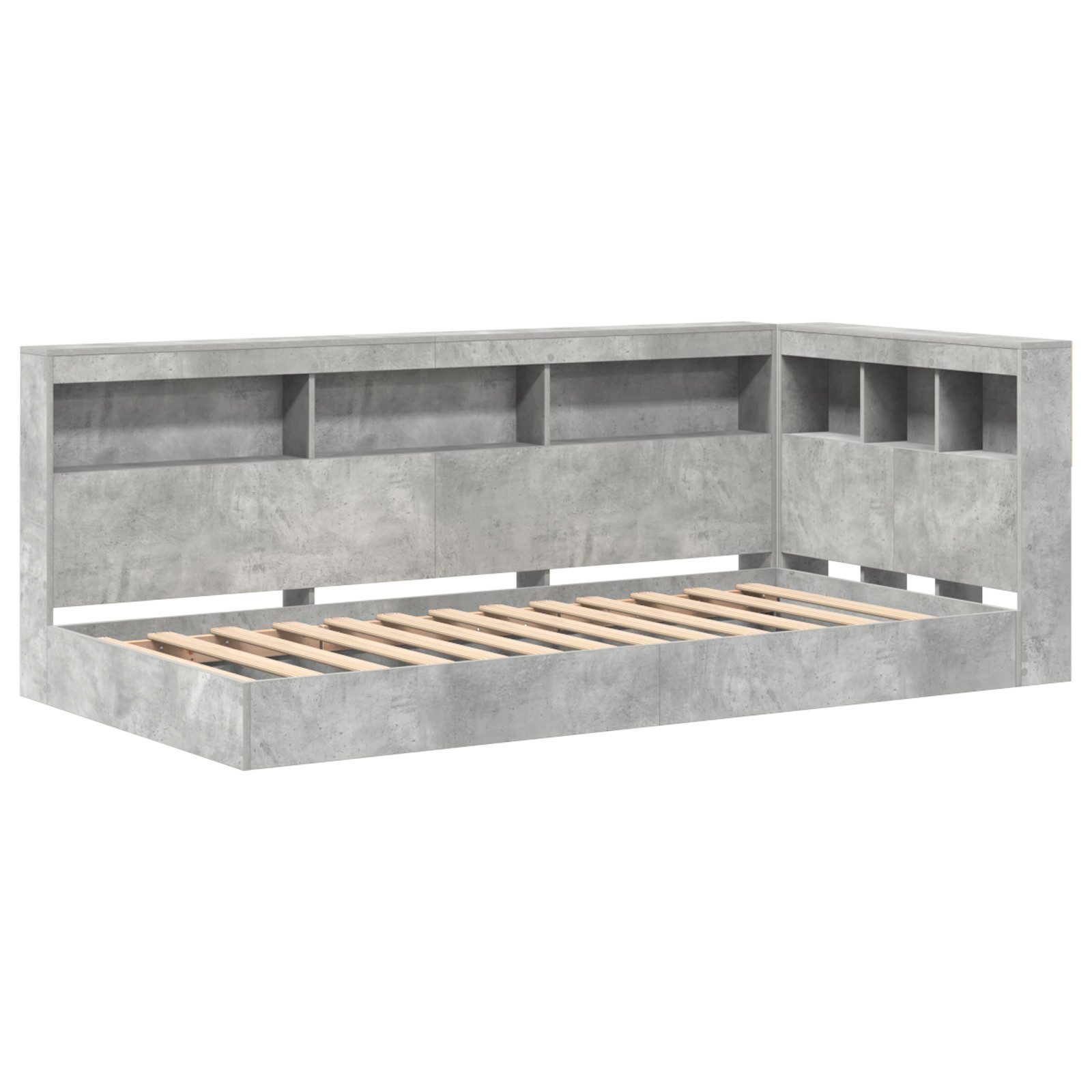 vidaXL Bett Bücherregal Bett Beton Grau günstig online kaufen