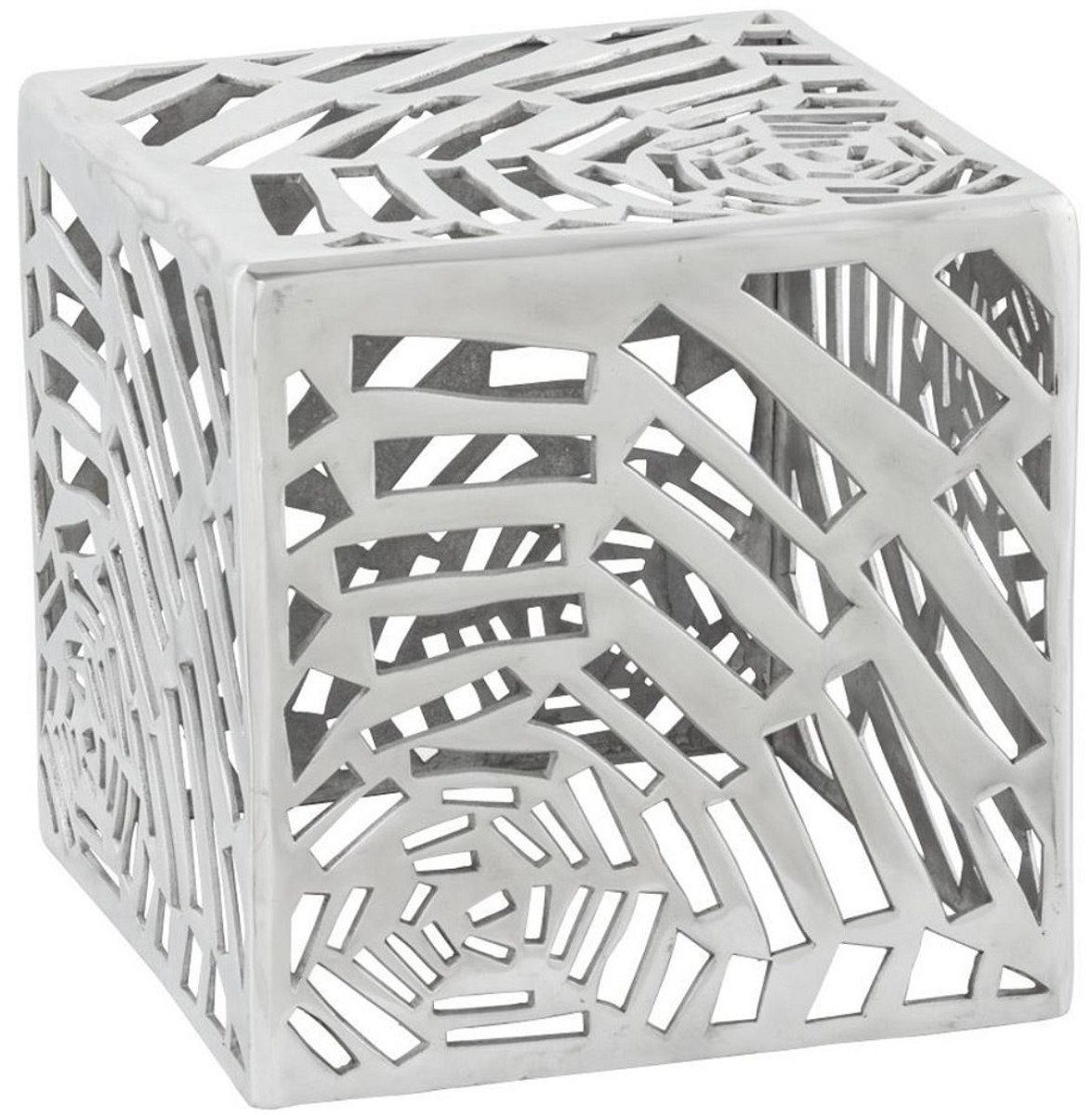 Casa Padrino Beistelltisch Beistelltisch Silber 37 x 37 x H. 37 cm - Moderner Aluminium Tisch in Würfelform - Wohnzimmermöbel
