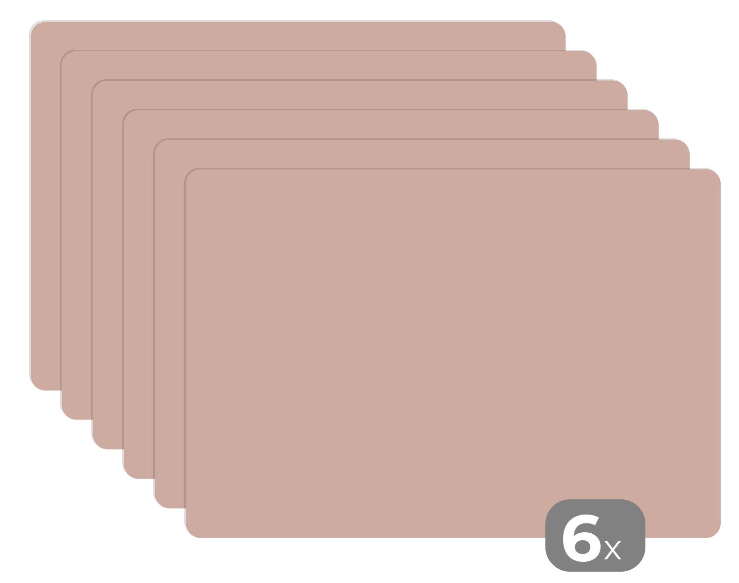 MuchoWow Platzset Rosa - Palette - Einfarbig - Einfarbig rosa, (6-St), Platzsets, Tischset, Abwaschbar, Tischsets, Platzdeckchen