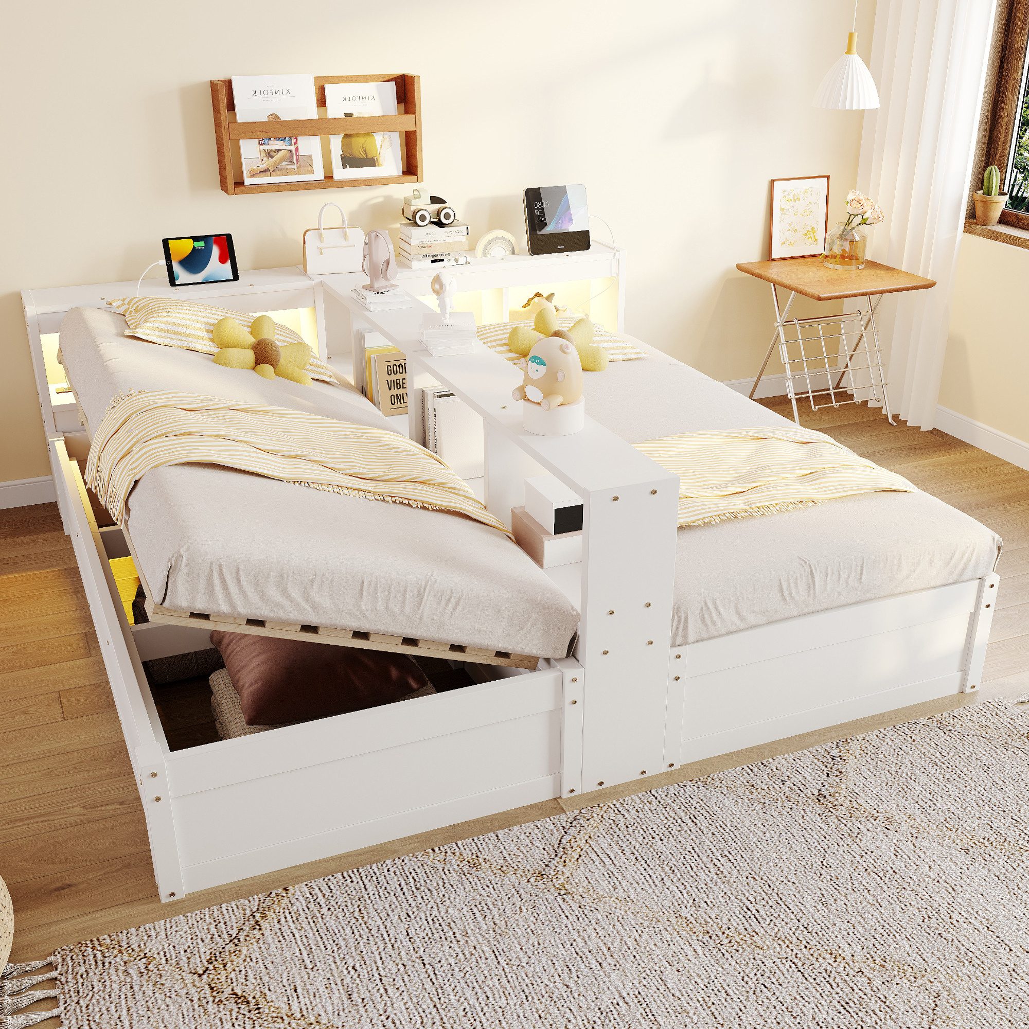 STILVORA Schlafsofa Schlafsofa mit bettkasten Tagesbett 180×200 Jugendbett ohne matratze