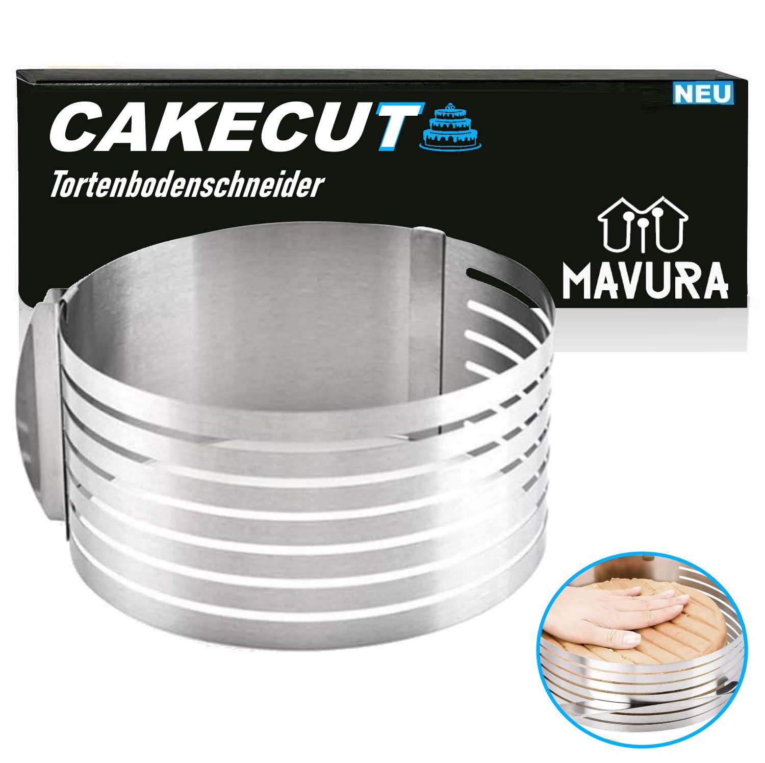 MAVURA Tortenbodenteiler MLiving Tortenbodenschneider Schneidhilfe Tortenring Kuchenring