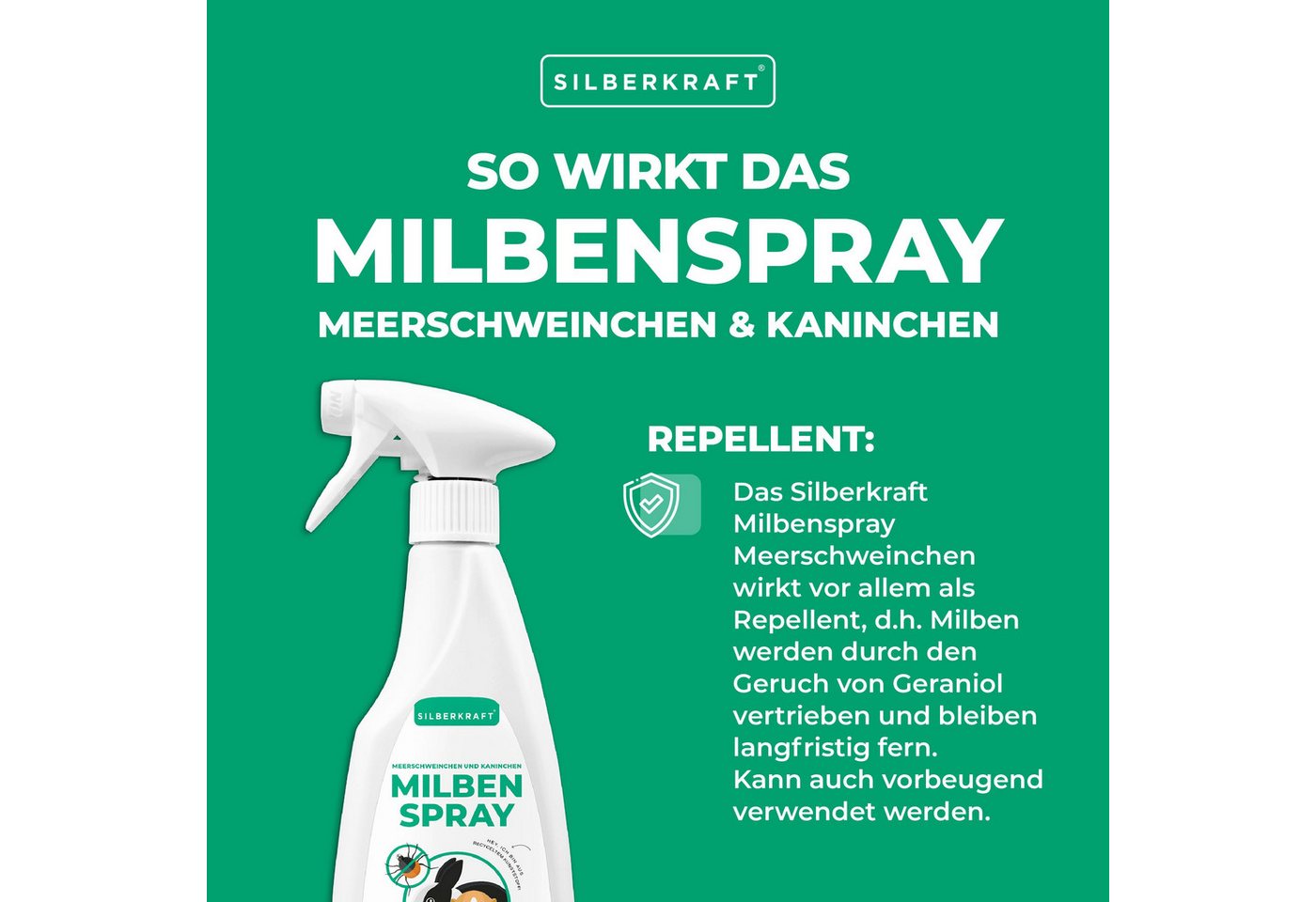 Thumbnail - Silberkraft Milbenspray Meerschweinchen & Kaninchen 4x500 ml Spray