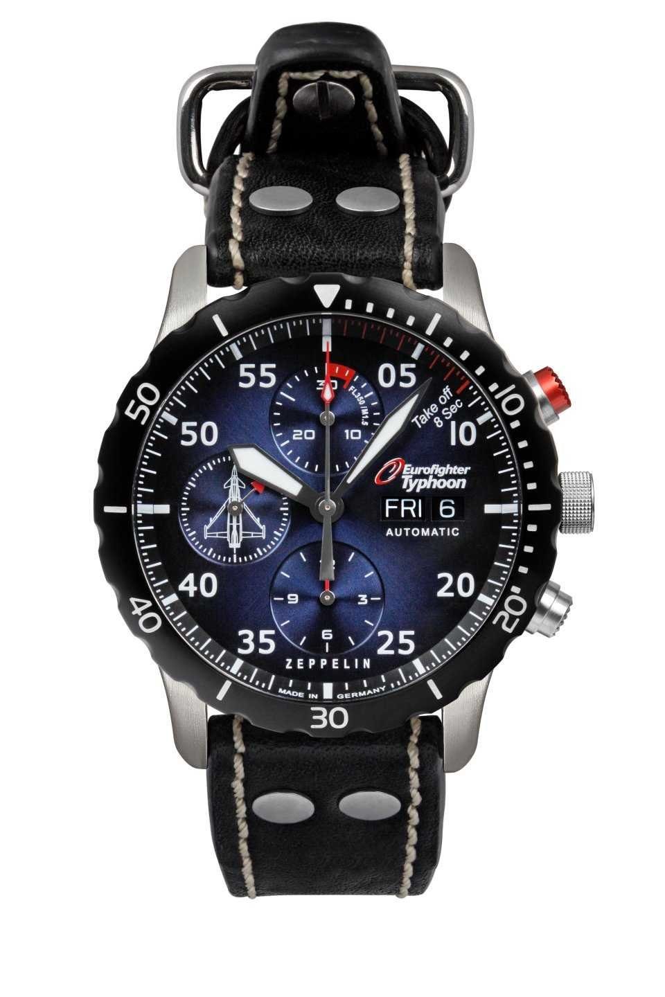 ZEPPELIN Automatikuhr Eurofighter Typhoon Chronograph 7218-3 ETA Valjoux 7750 43 mm, Made in Germany