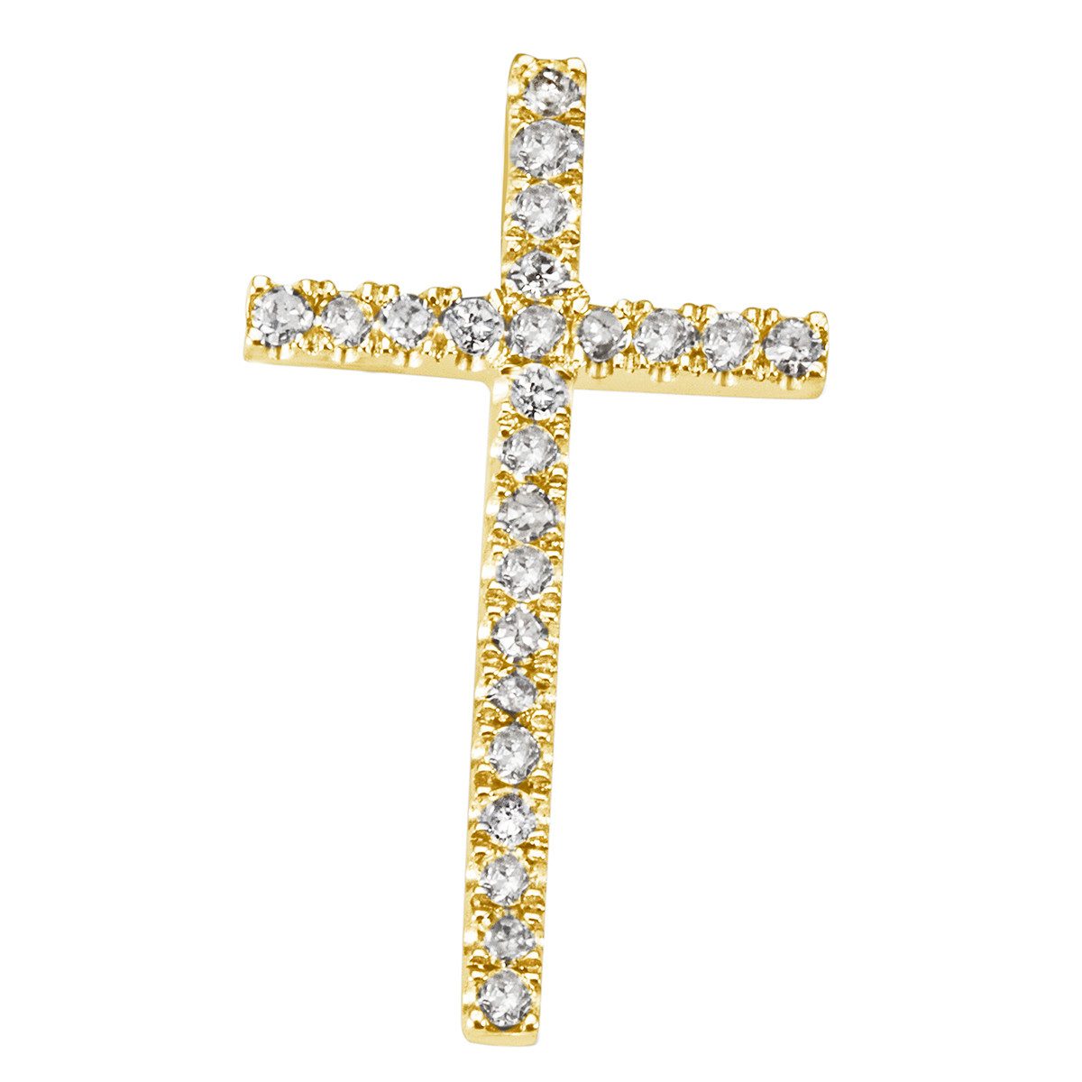 Reflexion Diamonds Kreuzanhänger aus 585/750er Gelb- o. Weißgold/0,16ct Brillanten(SI)/integrierte Öse, in Gelb-oder Weißgold, besetzt mit Brillanten, integrierte Öse