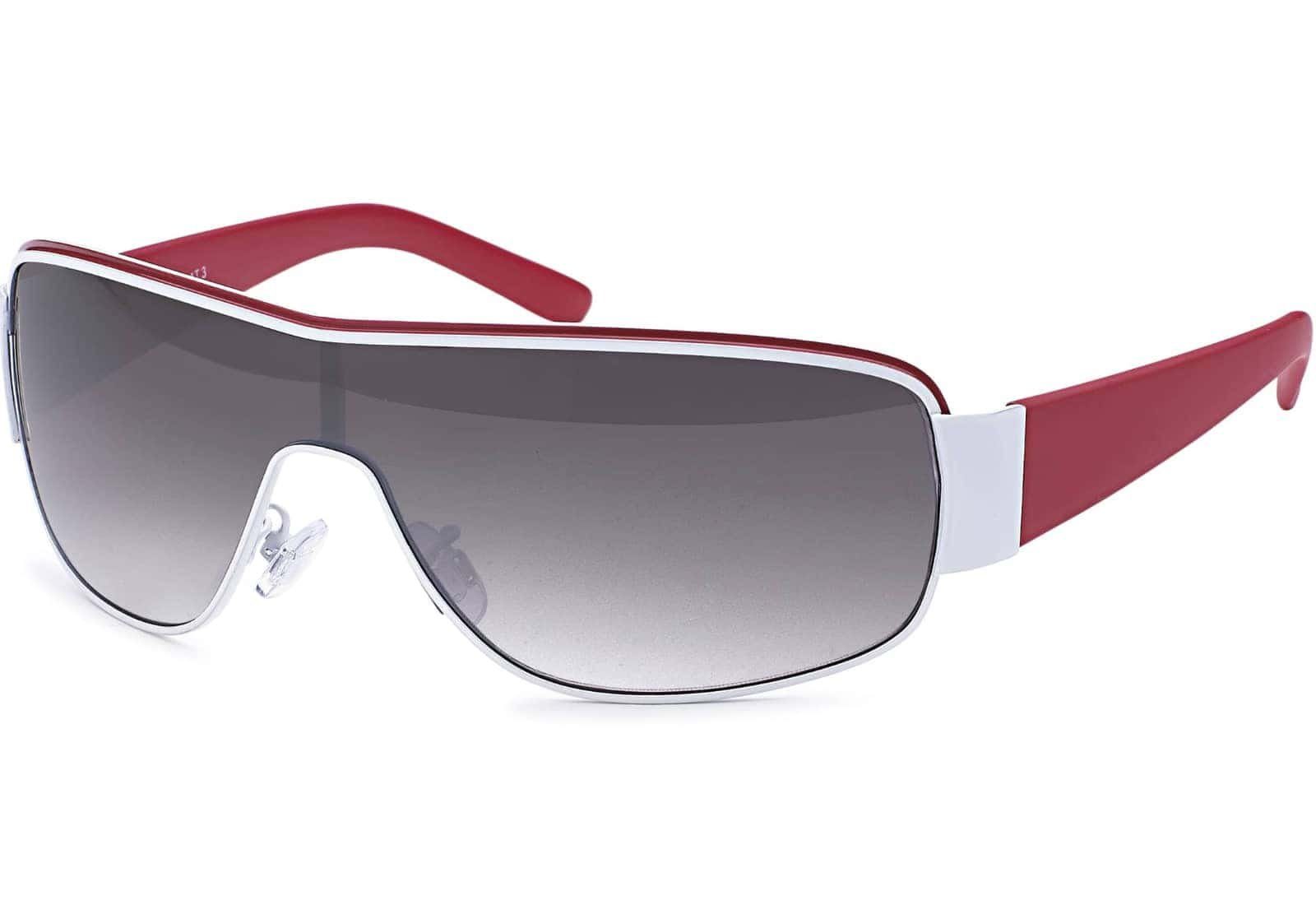 BEZLIT Eyewear Monoscheibensonnenbrille Herren Sonnenbrille Monoscheiben (1-St) mit schwarzen Linsen Rot