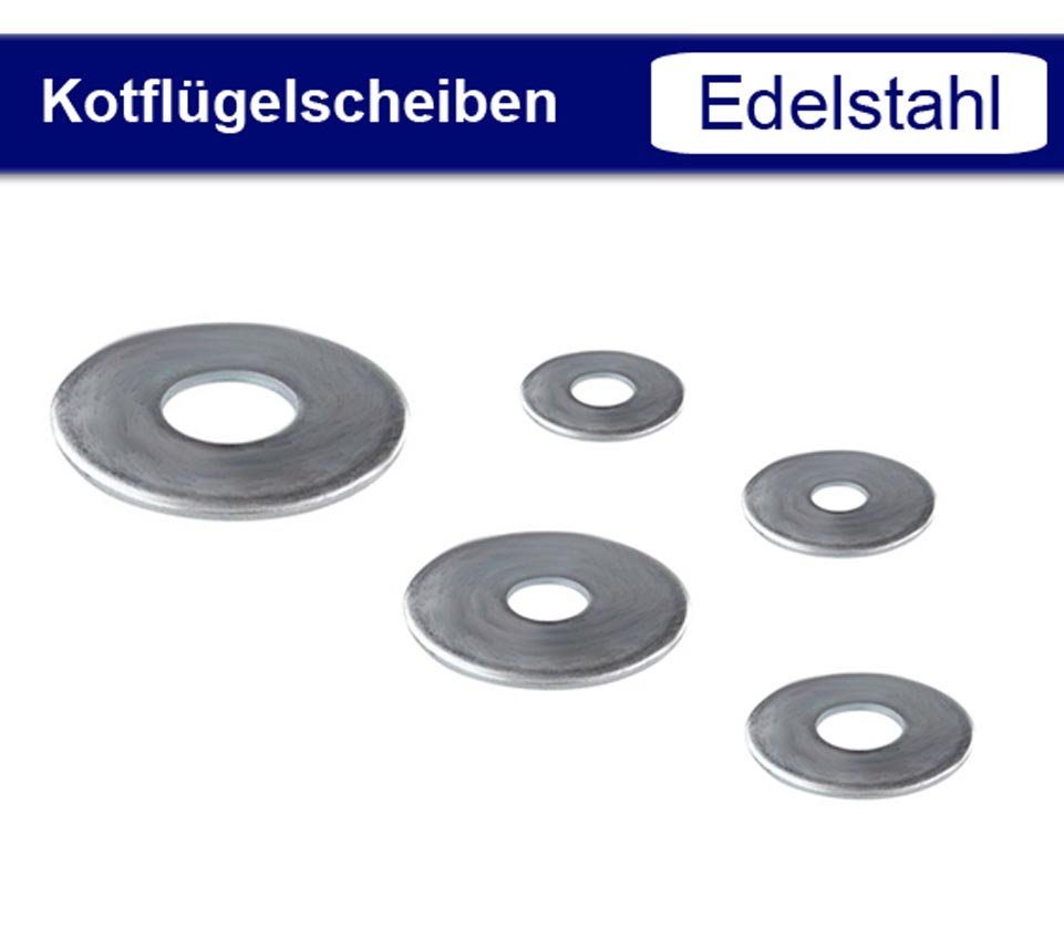 Edelstahl Montage-fix Kotflügelscheibe x M4-M10, - V2A 40 - mm 5-St. Unterlegscheibe 10,5 / Kotflügelscheiben