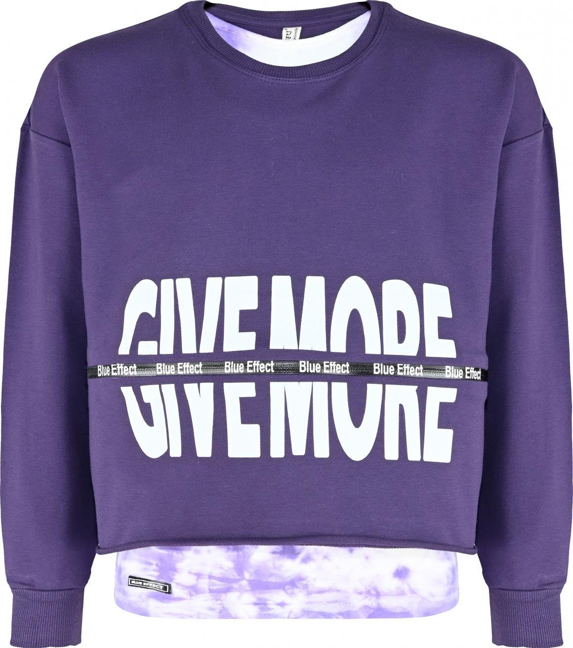 BLUE EFFECT Sweatshirt aubergine Sweatshirt Top Blue Doppelshirt (2-tlg) Boxy Effect Mädchen