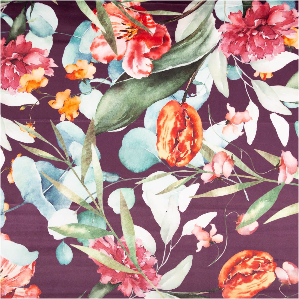 SCHÖNER LEBEN. Stoff Samtstoff Meterware Blumen mauve grün Digitaldruck leuchtendem Design, pflegeleicht,Digitaldruck