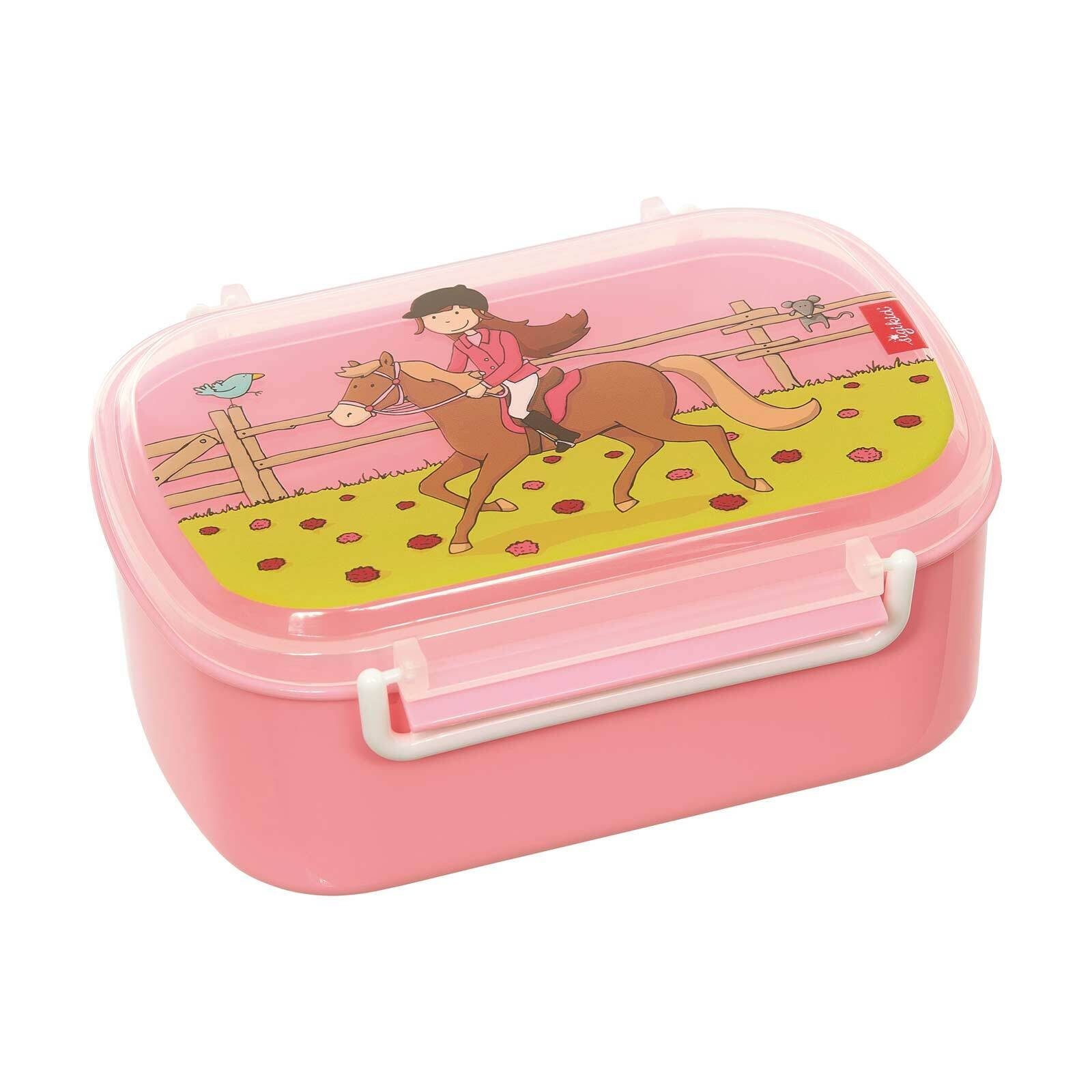 Sigikid Lunchbox Lunchbox 17 x 11 x 7 cm, Polypropylen, (1-tlg), Spülmaschinengeeignet, Motiv-Deckel mit der Hand spülen Gina Galopp, pink