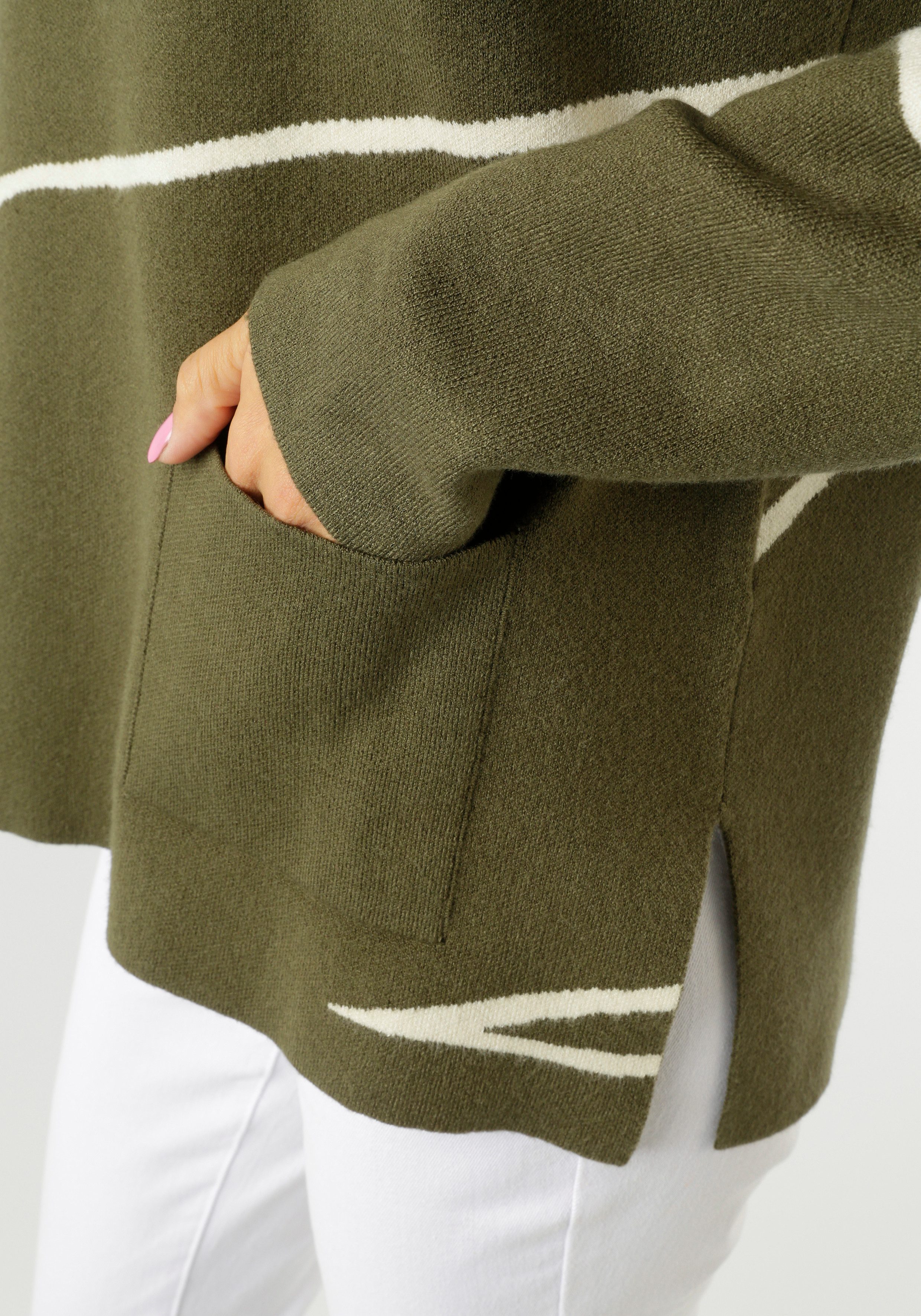 Aniston SELECTED Strickpullover Highlight - mit aufgesetzte Stricktasche vorne