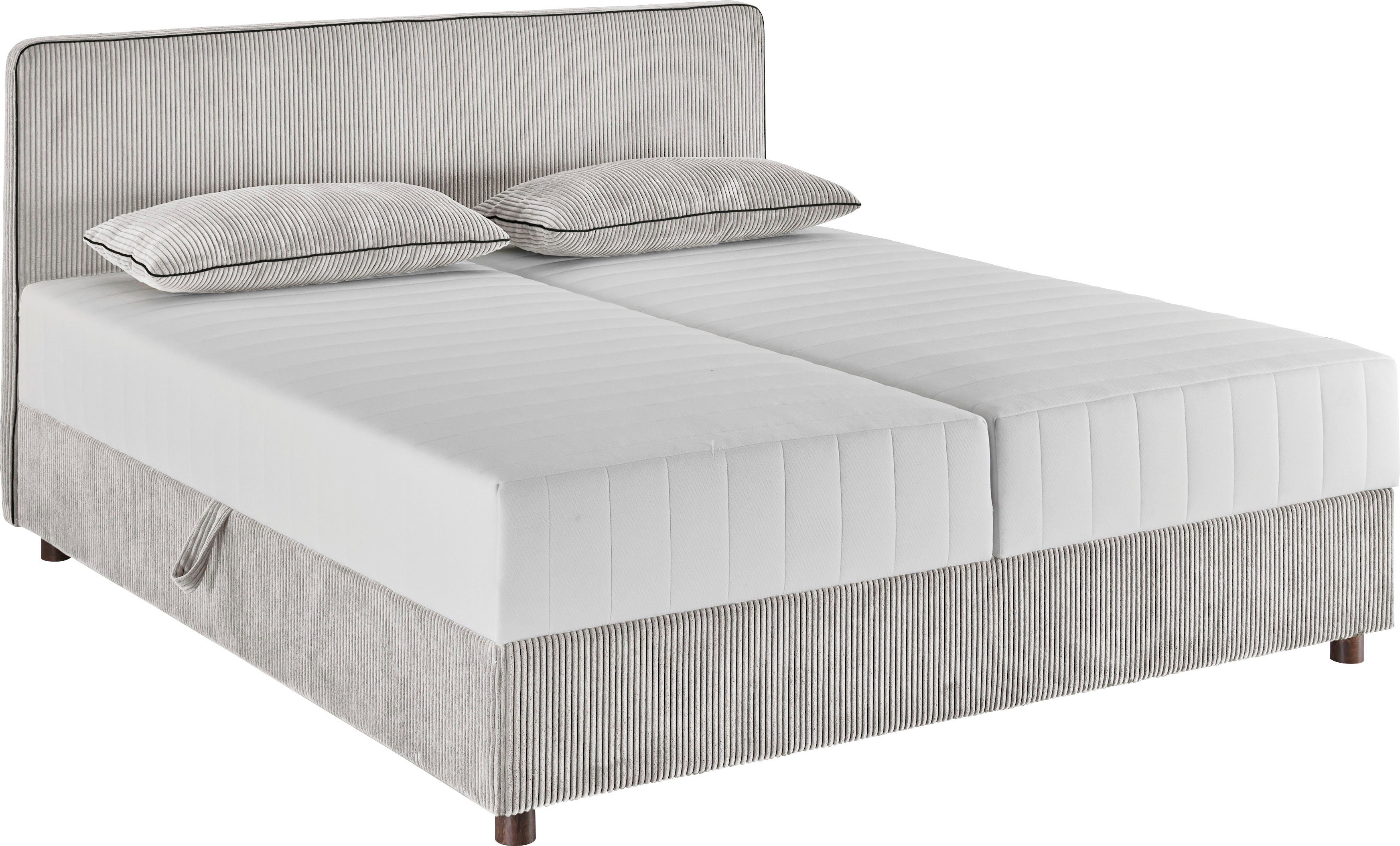 ATLANTIC home collection Bett Corinna, Boxbett inkl. Stauraum, Cord, erhältlich in unterschiedlichen Breiten