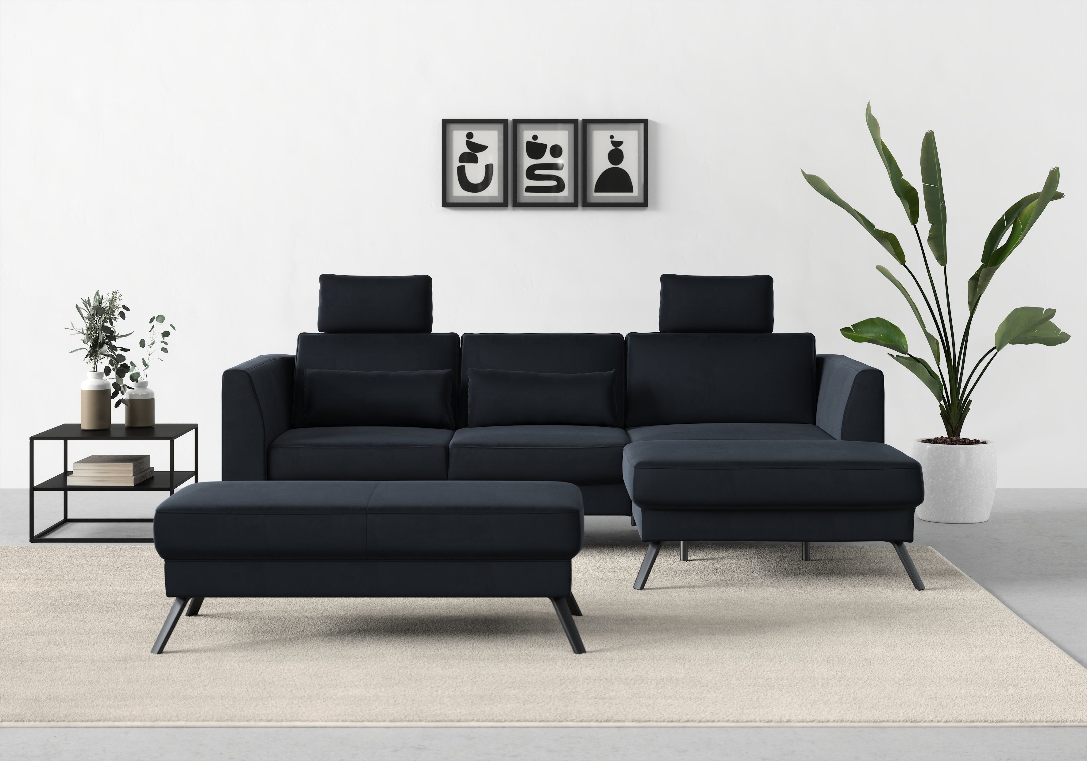 sit&more Ecksofa Lindholm, mit Sitztiefenverstellung Federkern und