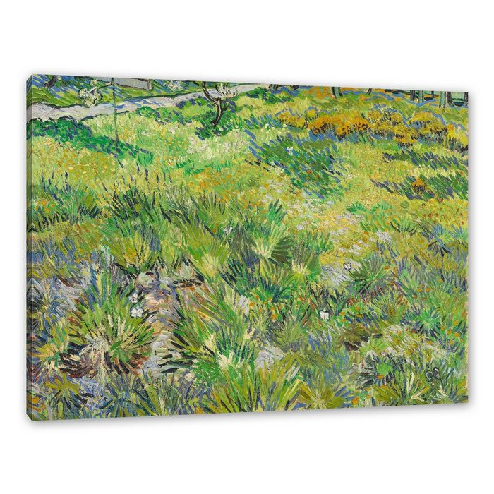 Pixxprint Leinwandbild Vincent Van Gogh - Hohes Gras mit Schmetterlingen Wanddekoration (1 St) Leinwandbild fertig bespannt inkl. Zackenaufhänger