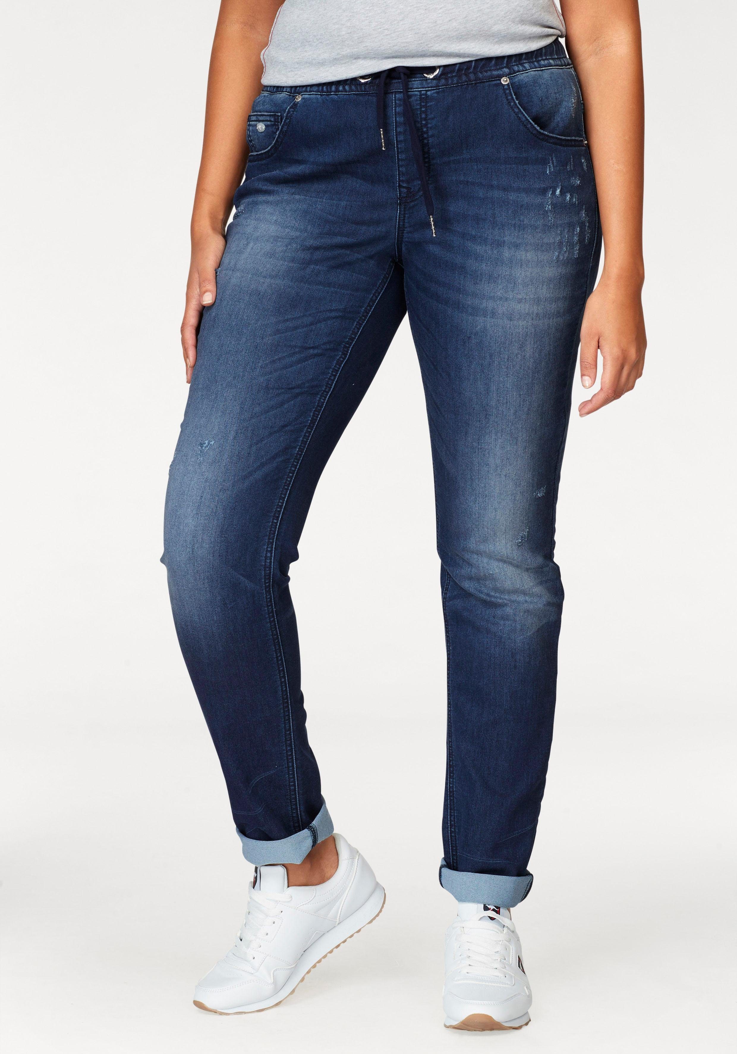 KangaROOS Jogg Pants in Denim-Optik mit elastischem Bündchen blue-used | Tapered Jeans