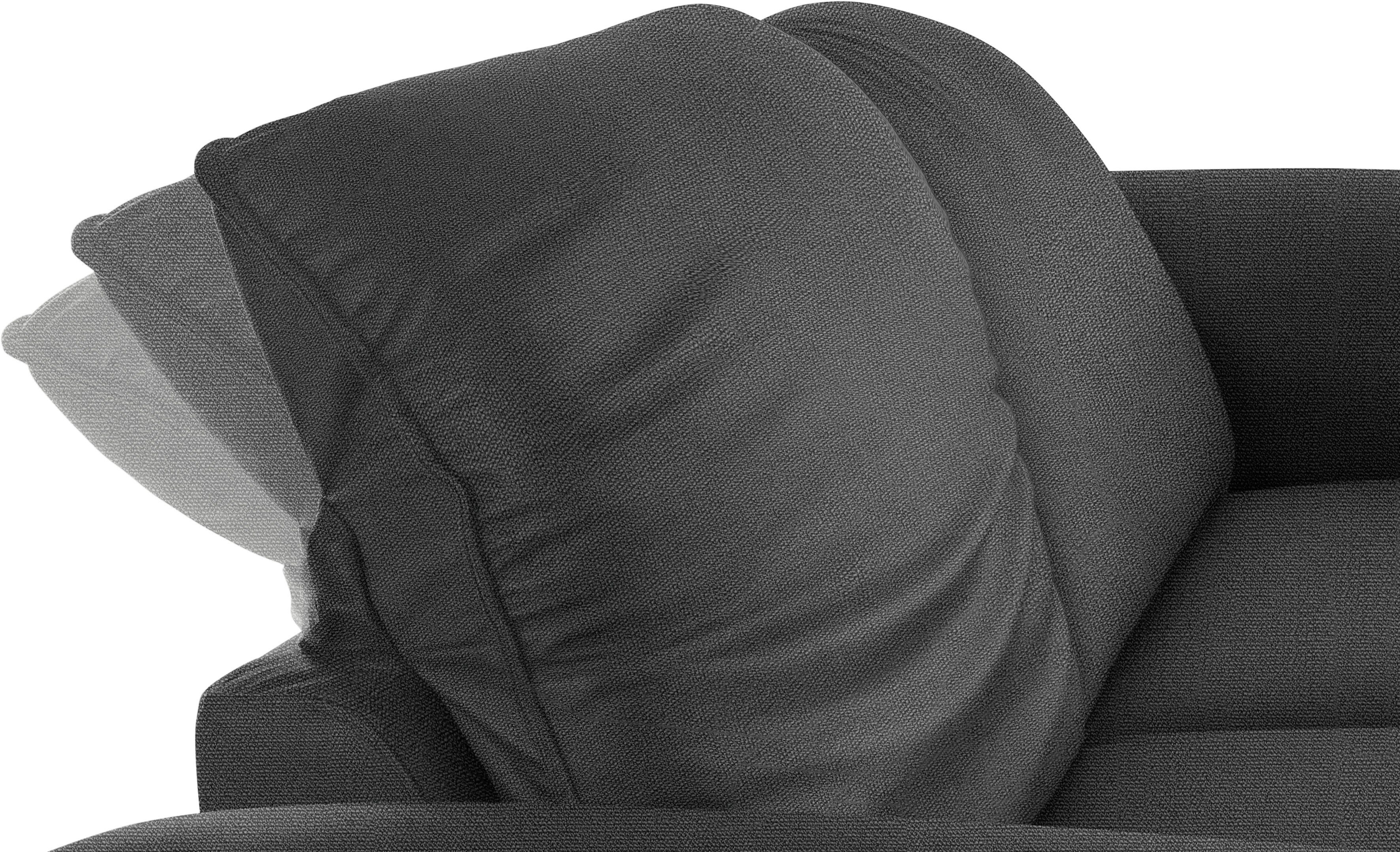 Schwarz, 194 2-Sitzer Winkelfüße Kopfstützenverstellung, cm in W.SCHILLIG sherry, Breite