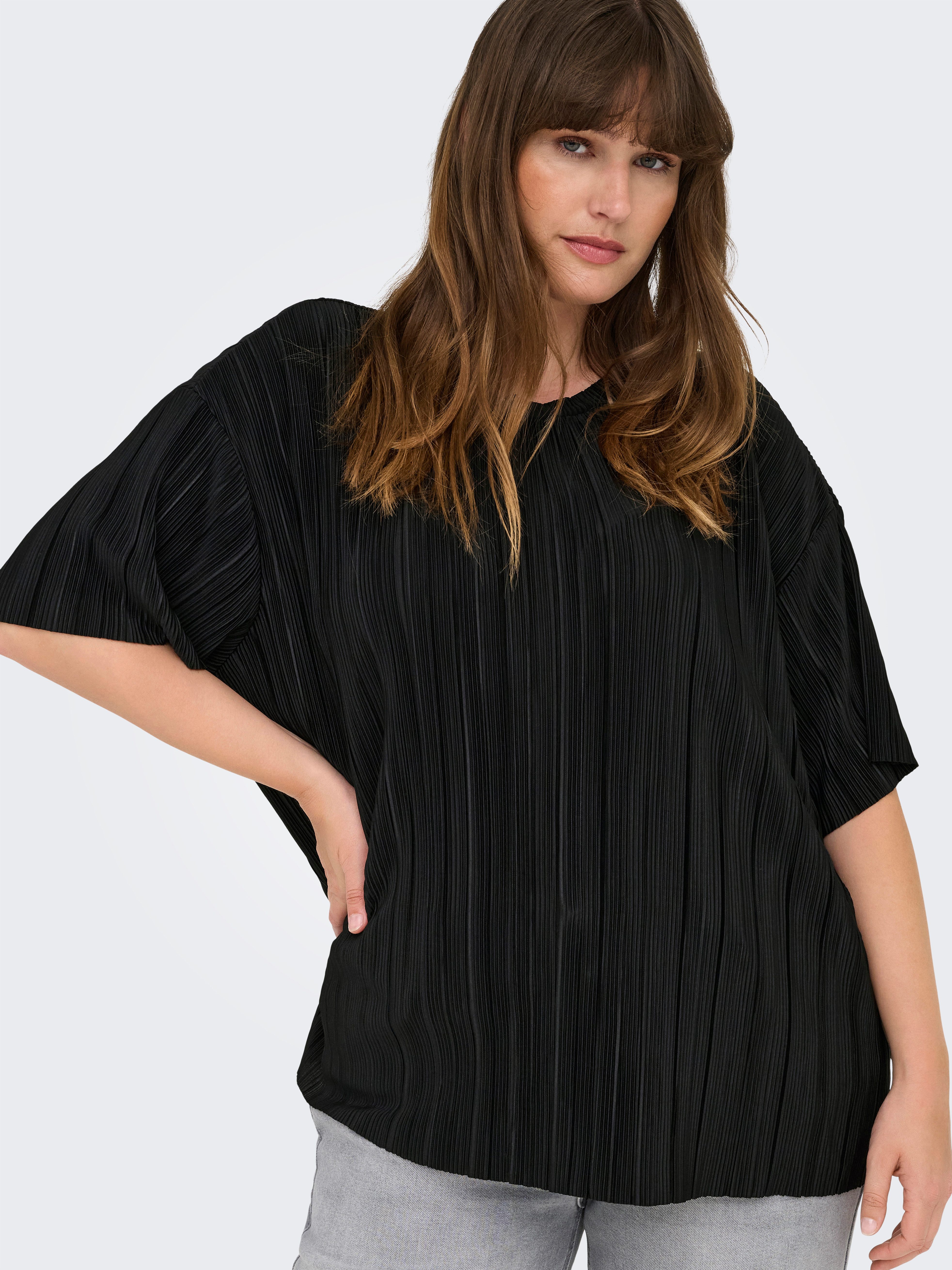 ONLY CARMAKOMA Plisseeshirt CARRAVENNA S/S PLISSE günstig online kaufen