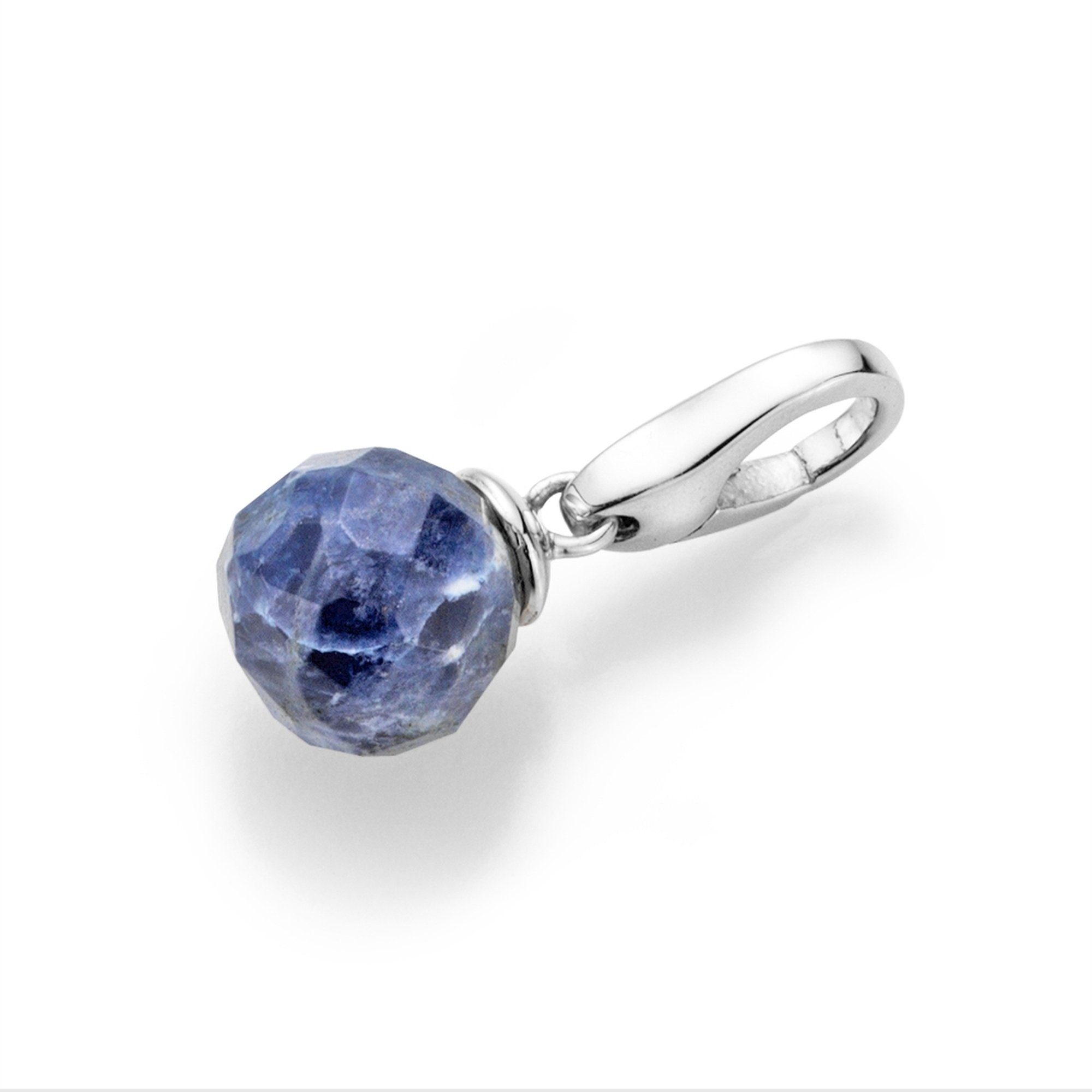 Charm Kugel Sodalith Kugel mit Symbolkraft, Silber 925