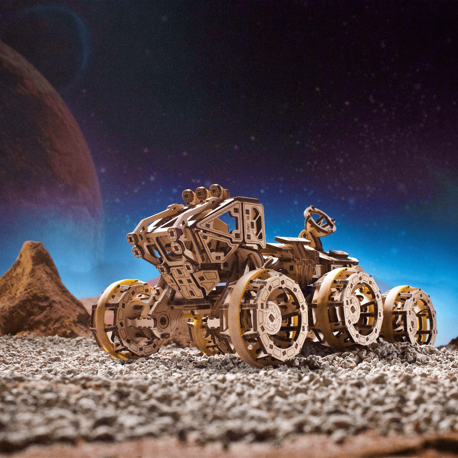 UGEARS Modellbausatz Ugears Bemannter Mars-Rover Mechanisches Holzpuzzle, (562-tlg)