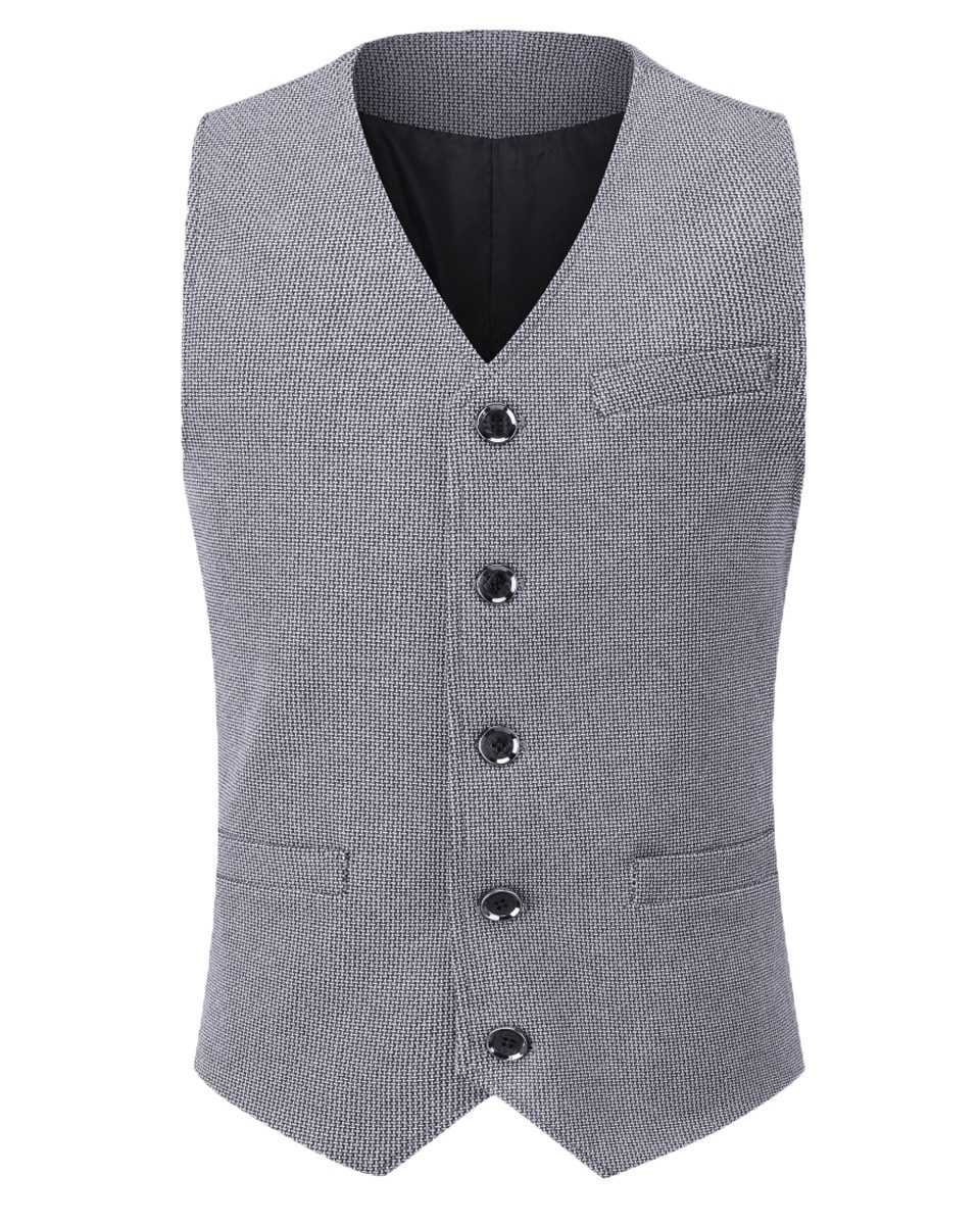 Allthemen Anzugweste mit V-Ausschnitt Wollweste Fischgrätmuster klassische günstig online kaufen