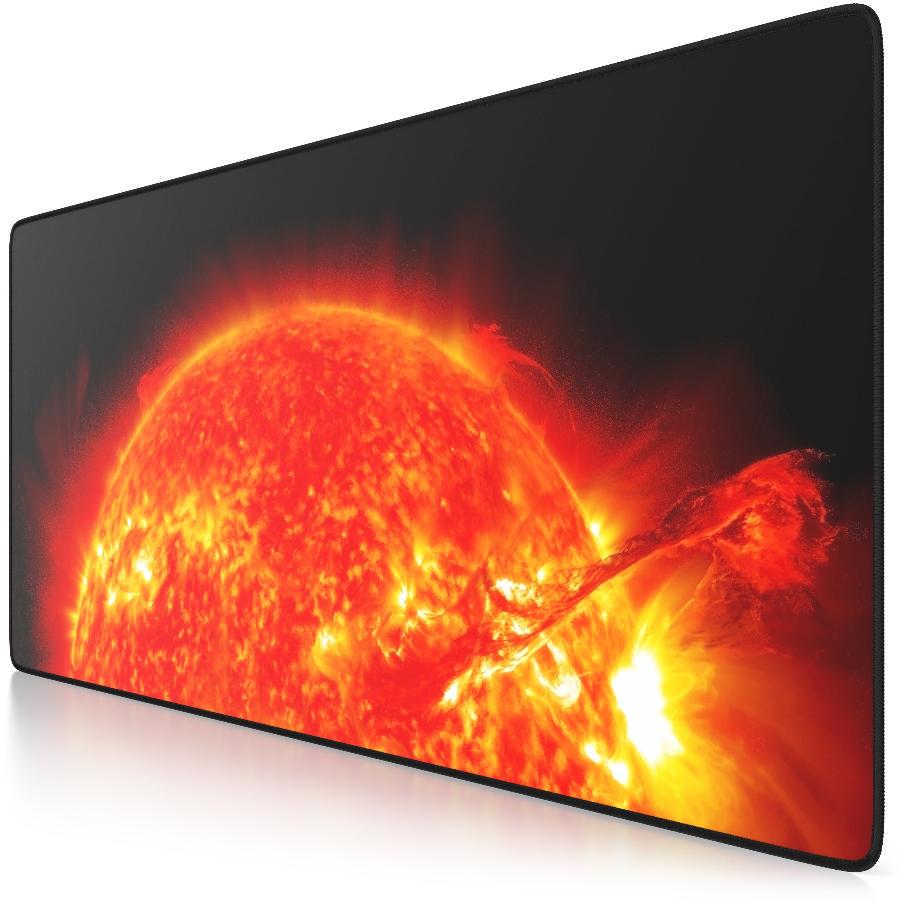 CSL Gaming Mauspad XXL Speed Mousepad 900 x 400 x 3 mm, große Tischunterlage, rutschfest, abwaschbar, Geschwindigkeit & Präzision, Rote Sonne