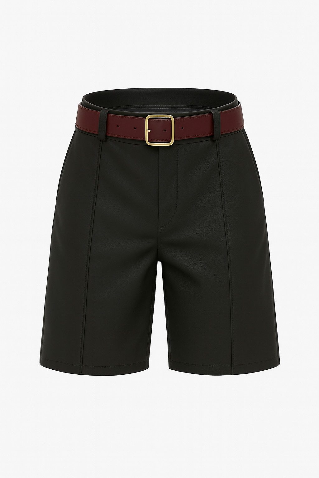 Mississhop Lederimitathose Damen Bermuda aus Kunstleder mit Gürtel M.436 günstig online kaufen