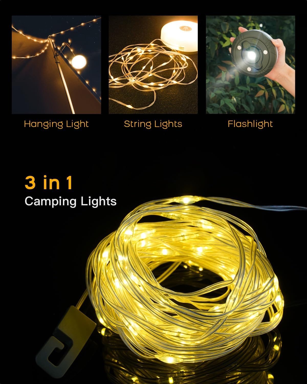 feinlux Lampion Lichterketten, LED fest integriert, Warmlicht, für Campingutensilien, Gartenparty-Fernseher