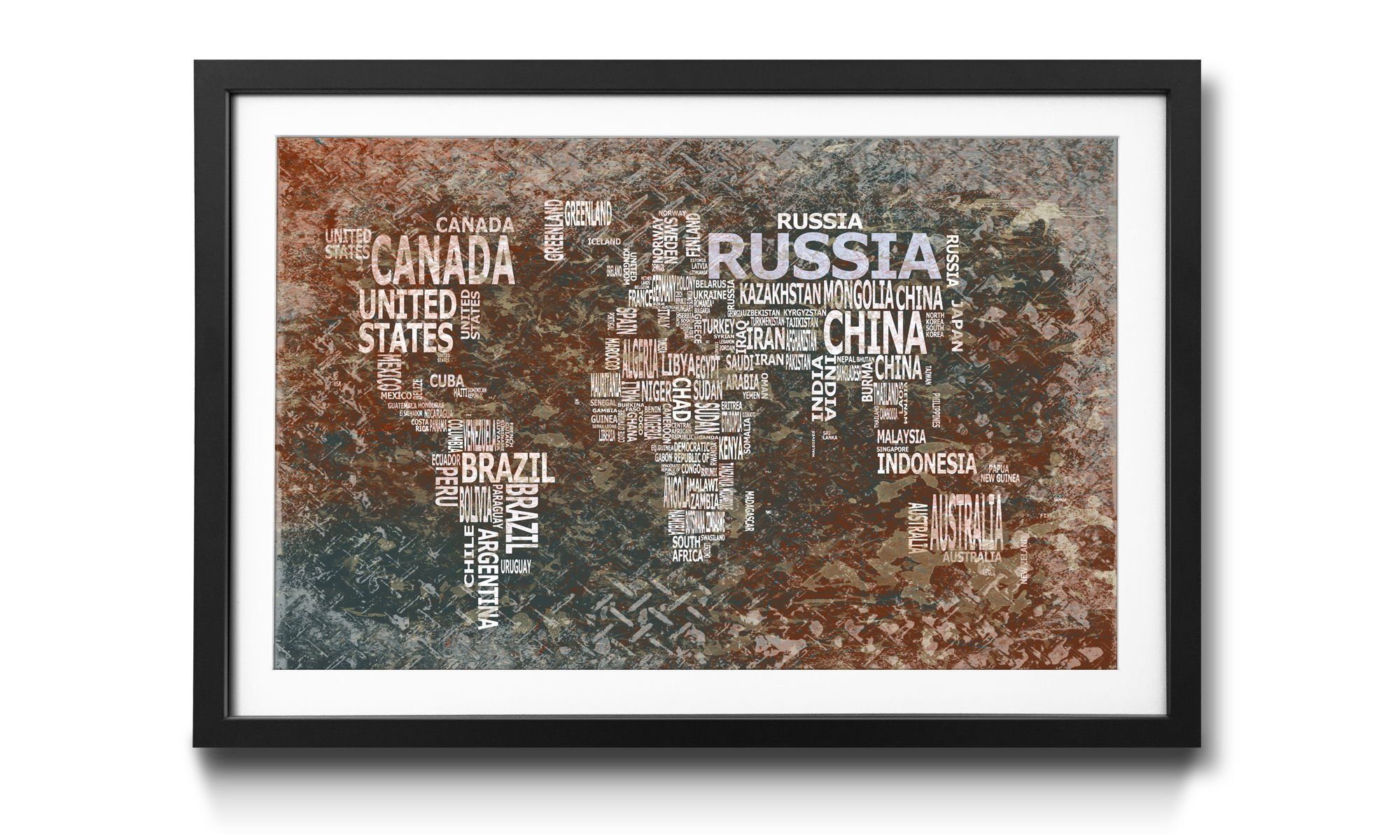 WandbilderXXL Kunstdruck Worldmap No.8, Weltkarte, Wandbild, in 4 Größen erhältlich