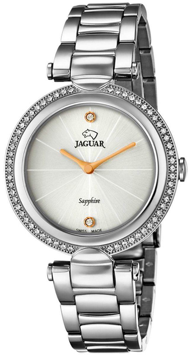 JAGUAR Quarzuhr Jaguar Damen Uhr Fashion J829/1 Edelstahl, Damen Armbanduhr rund, Edelstahlarmband silber, Fashion