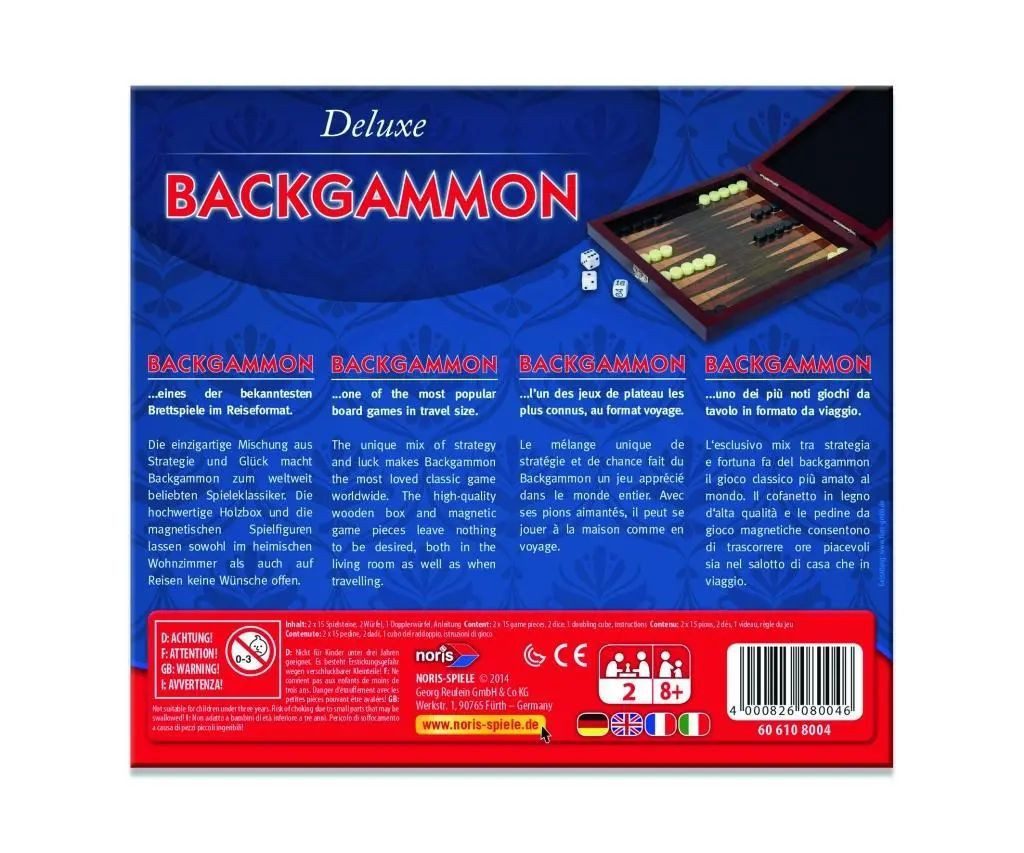 Noris Spiel Deluxe Reisespiel Backgammon