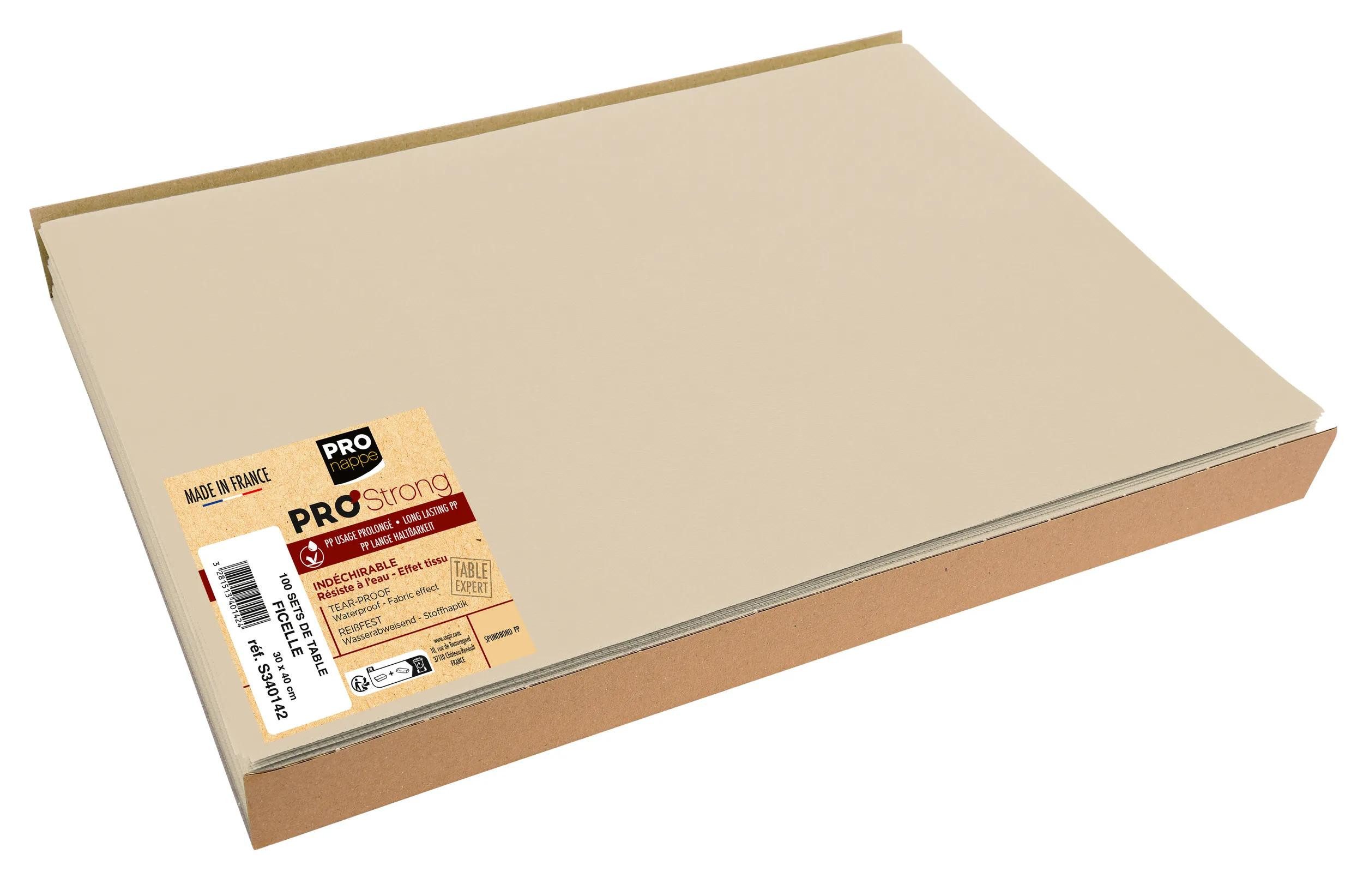 PROnappe Tischband 5x 100 Tischsets, Spunbond, einfarbig 30x40cm Schnurbraun S340142I, Sets spunbond