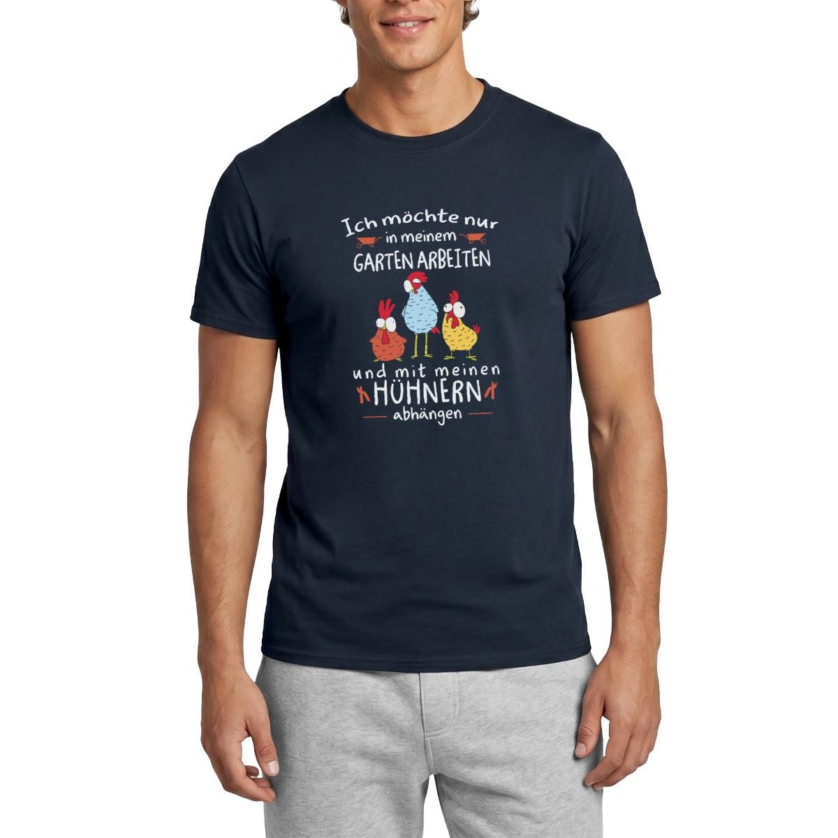 Spreadshirt T-Shirt Gärtner Mit Hühnern Möchte Im Garten Arbeiten Spruch Männer T-Shirt (1-tlg)