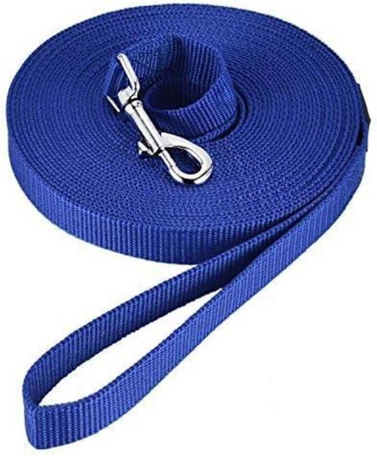 Hunde-Halsband Schleppleine Hund Nylon 10m D-Karabiner Wetterfest Blau