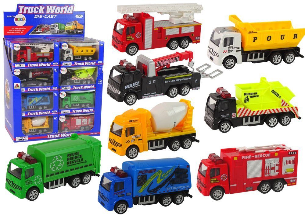 Spielzeug-Auto Auto Reibungsantrieb Modelle Spielzeug Fahrzeug Set Wagen Feuerwehr