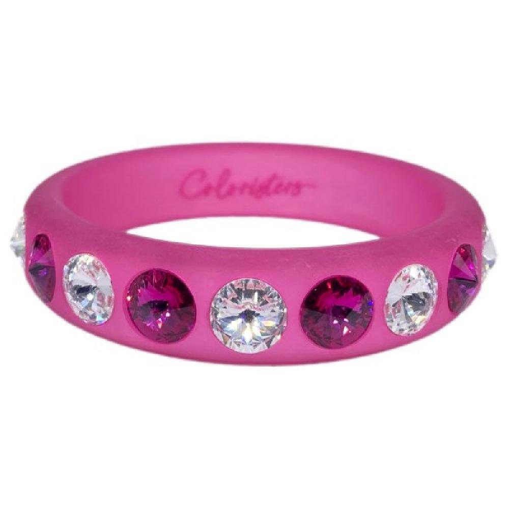 Coloristers Armband Armreif Sassari Pink mit Pinken und Hellen Kristallen (Größe:XL)
