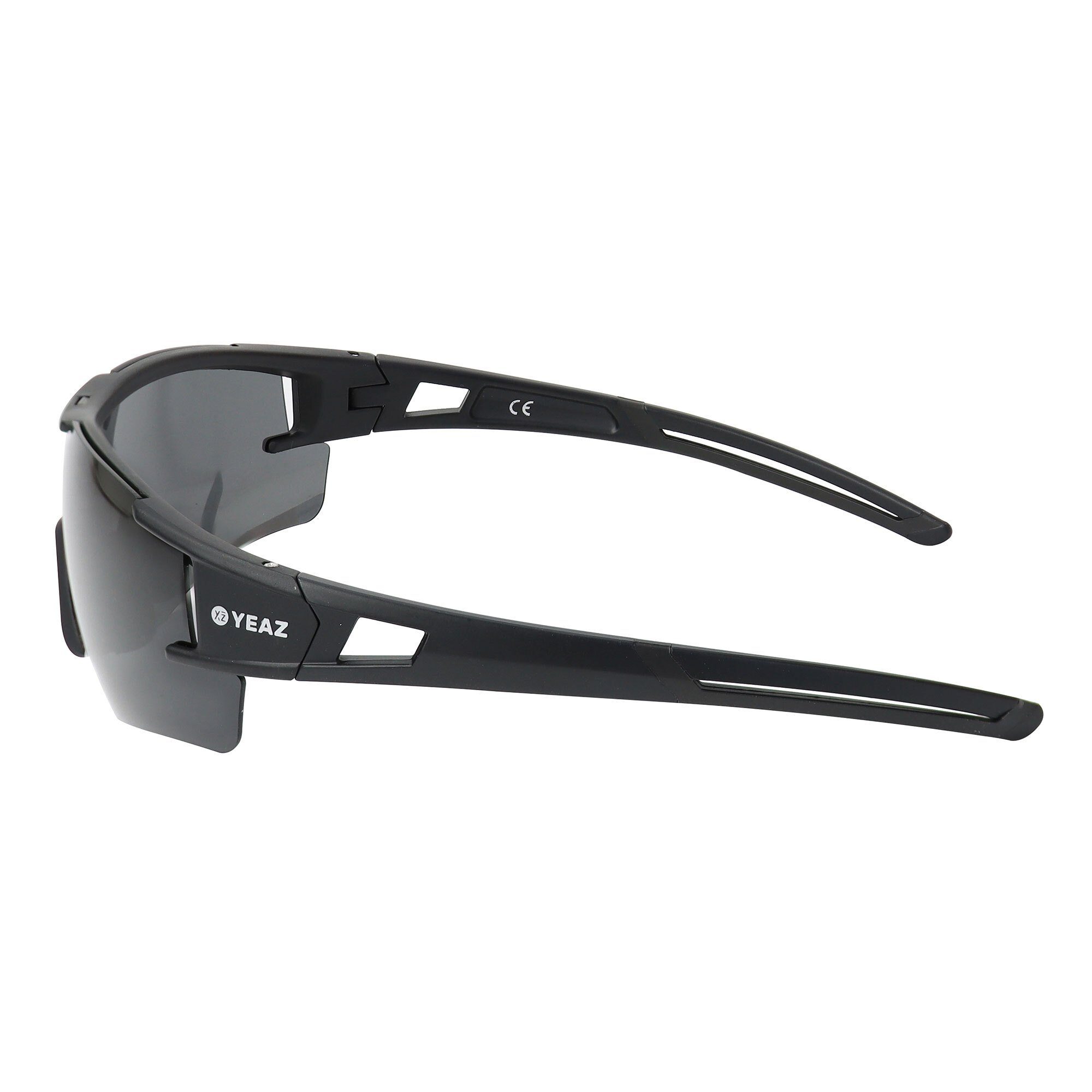 YEAZ Sportbrille SUNBLOW Sport-Sonnenbrille Black/Grey, Guter Schutz bei optimierter Sicht