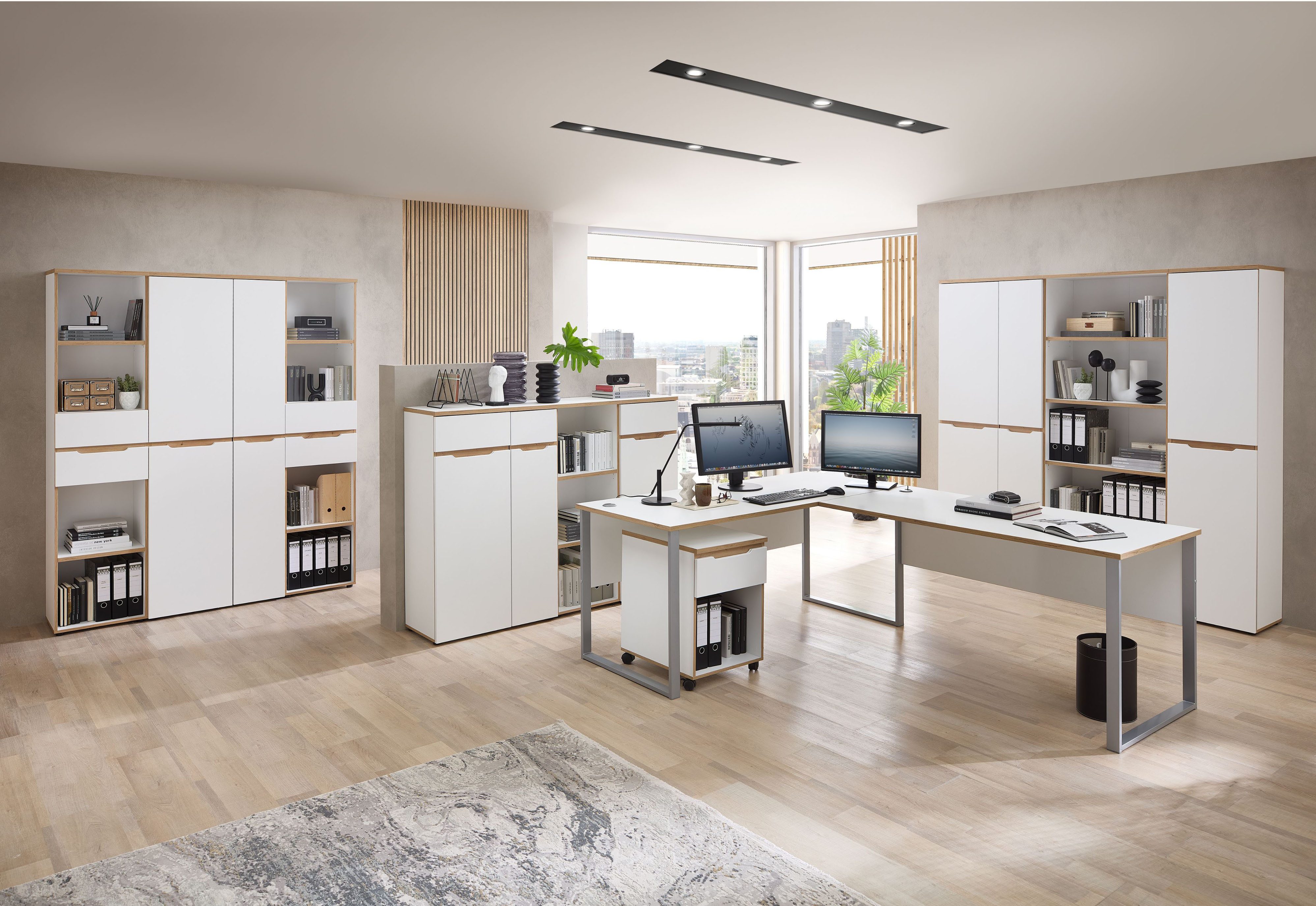 Innostyle Schreibtisch Memphis Eckschreibtisch, 223x77x170cm (B/H/T) (1-St), ABS-Kantenschutz, Soft Touch Oberfläche