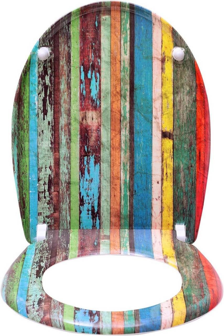 Woltu WC-Sitz (1-St), aus Duroplast Mehrfarbig Retro mit Absenkautomatik günstig online kaufen
