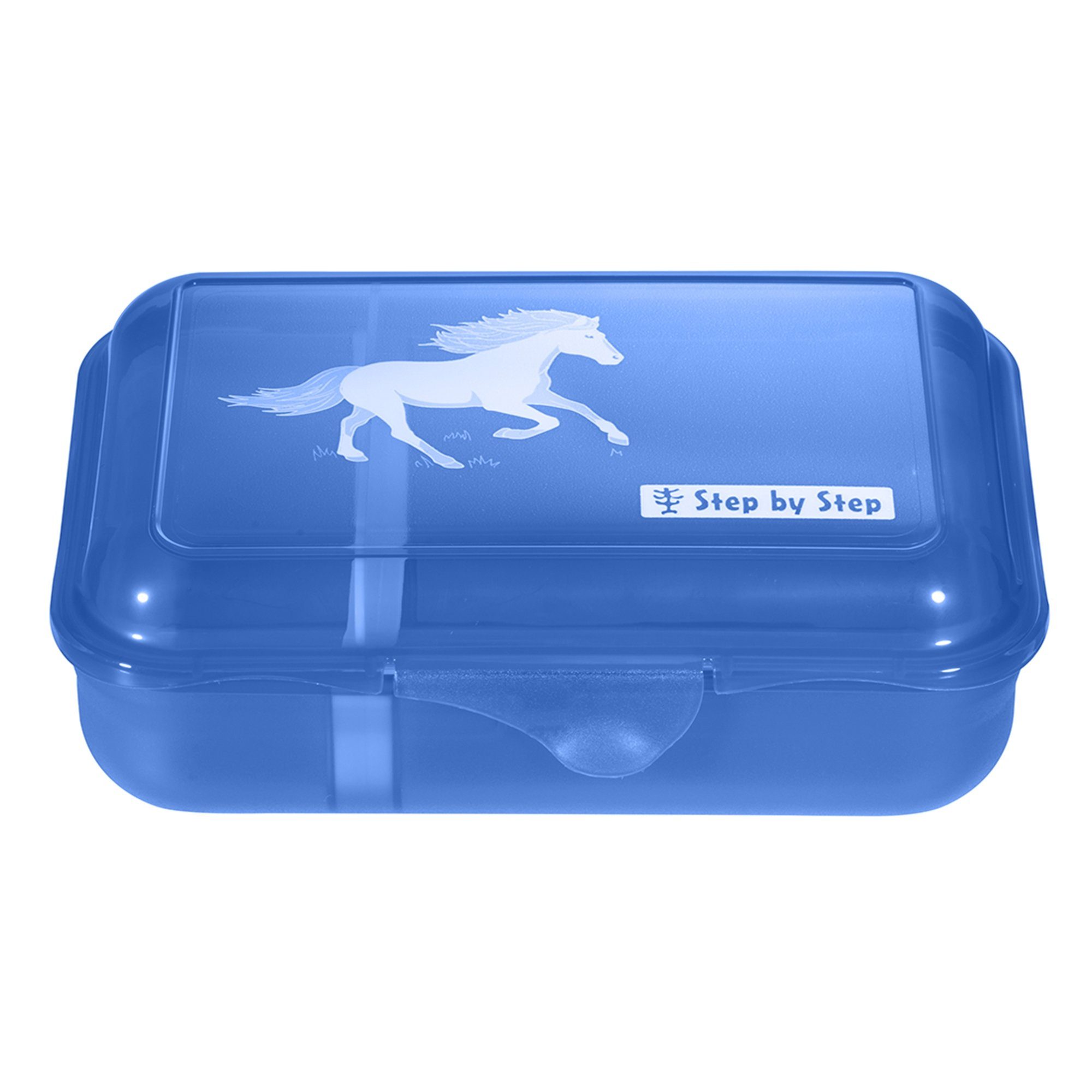 (1-tlg) Blau by mit Step Kunststoff, Lunchbox Wild Horse spülmaschinengeeignet, Ronja, Klickverschluss, Step BPA-frei,
