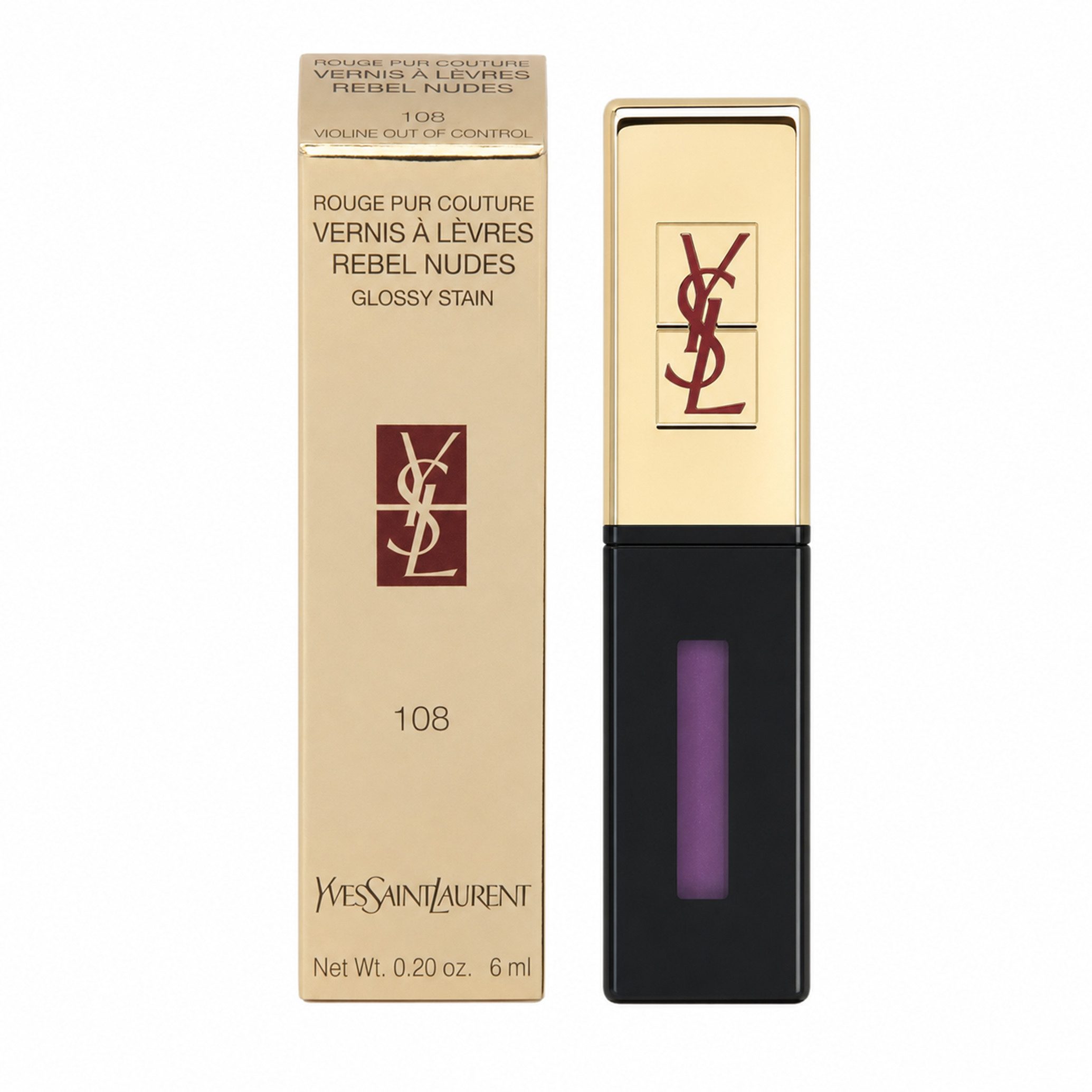 YVES SAINT LAURENT Lipgloss Yves Saint Laurent Vernis Rebel 6ml Nudes Glossy Stain 108 Lipgloss