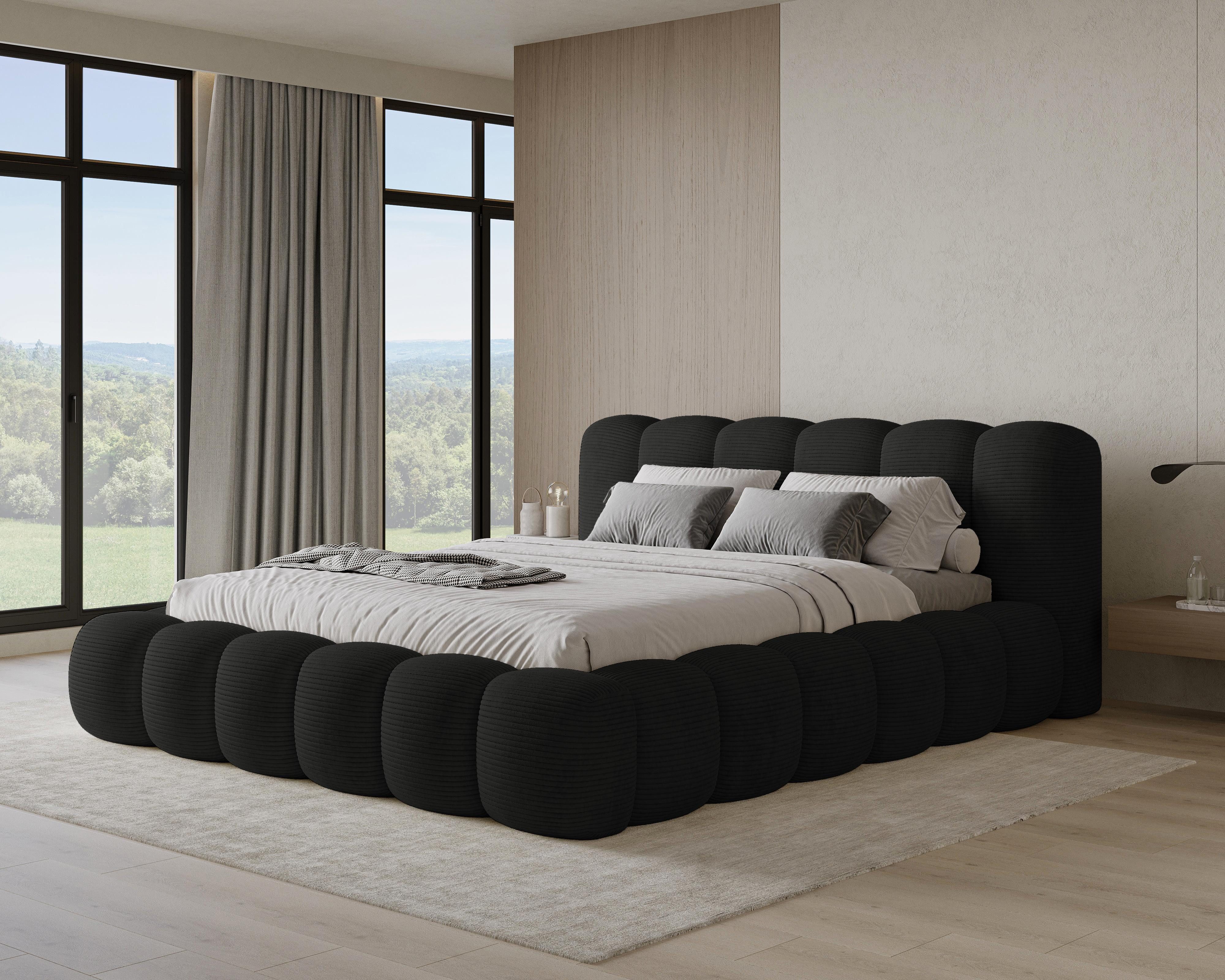 Chilly Möbel Polsterbett Stoff mit Stauraum und Hubfunktion Holzrahmen (Boxbett ohne Matratze in vielen Farben, 1-tlg., 140x200 160x200 180x200 200x200cm), gepolstertem Kopfteil Bettkasten modern