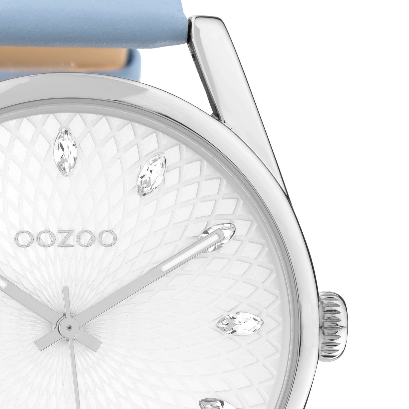 OOZOO Quarzuhr Oozoo Damen Armbanduhr blau Analog, (Analoguhr), Damenuhr rund, groß (ca. 45mm) Lederarmband, Elegant-Style