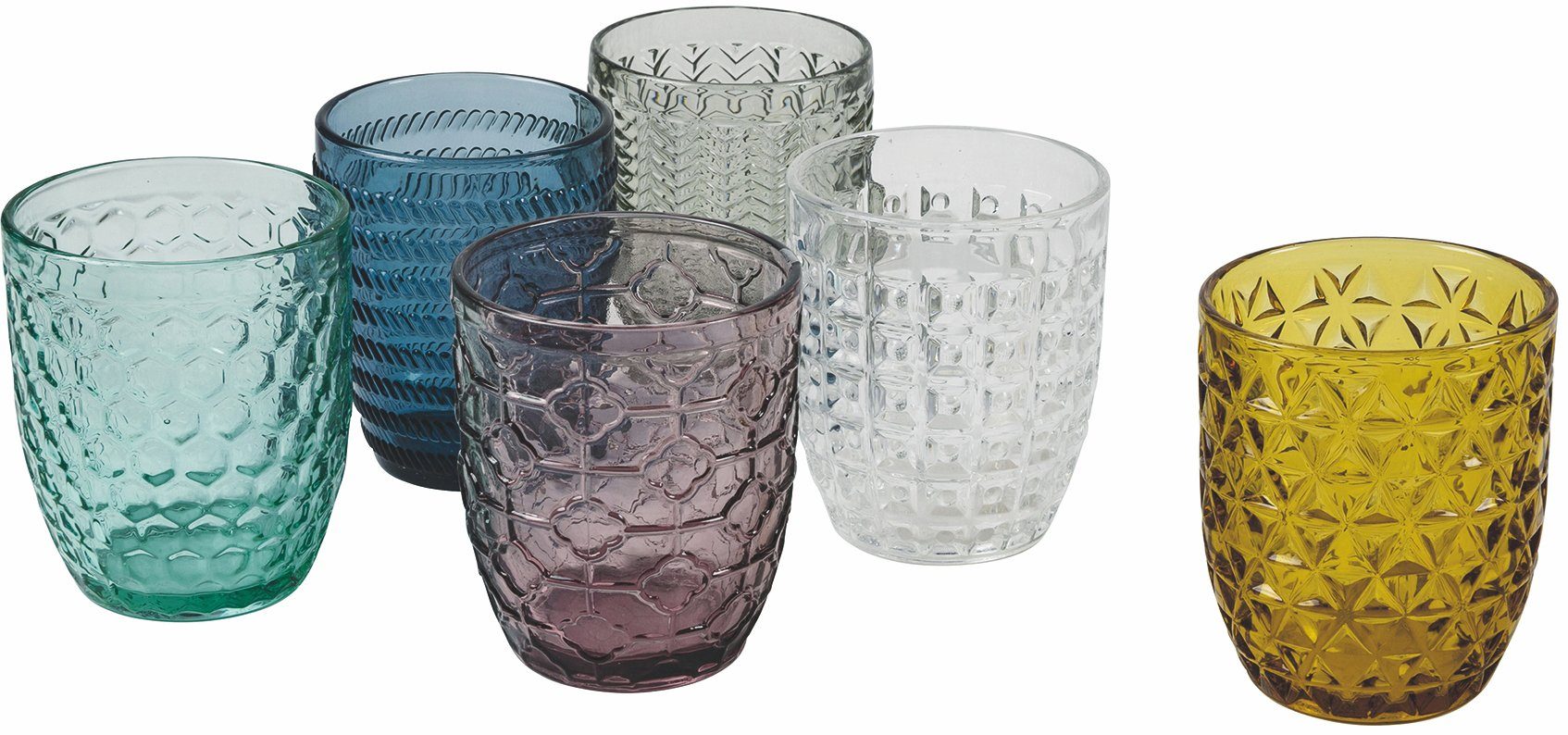 Villa d'Este Gläser-Set Geometrie, 6-tlg., Glas, Wassergläser-Set, 6-teilig. € 54,99