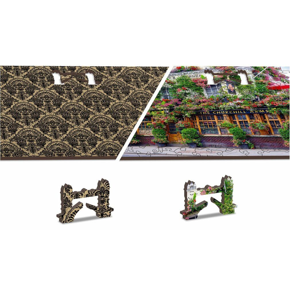 Wooden City Puzzle Holzpuzzle Londoner Pub 2in1, 300 Teile ECO, Puzzleteile