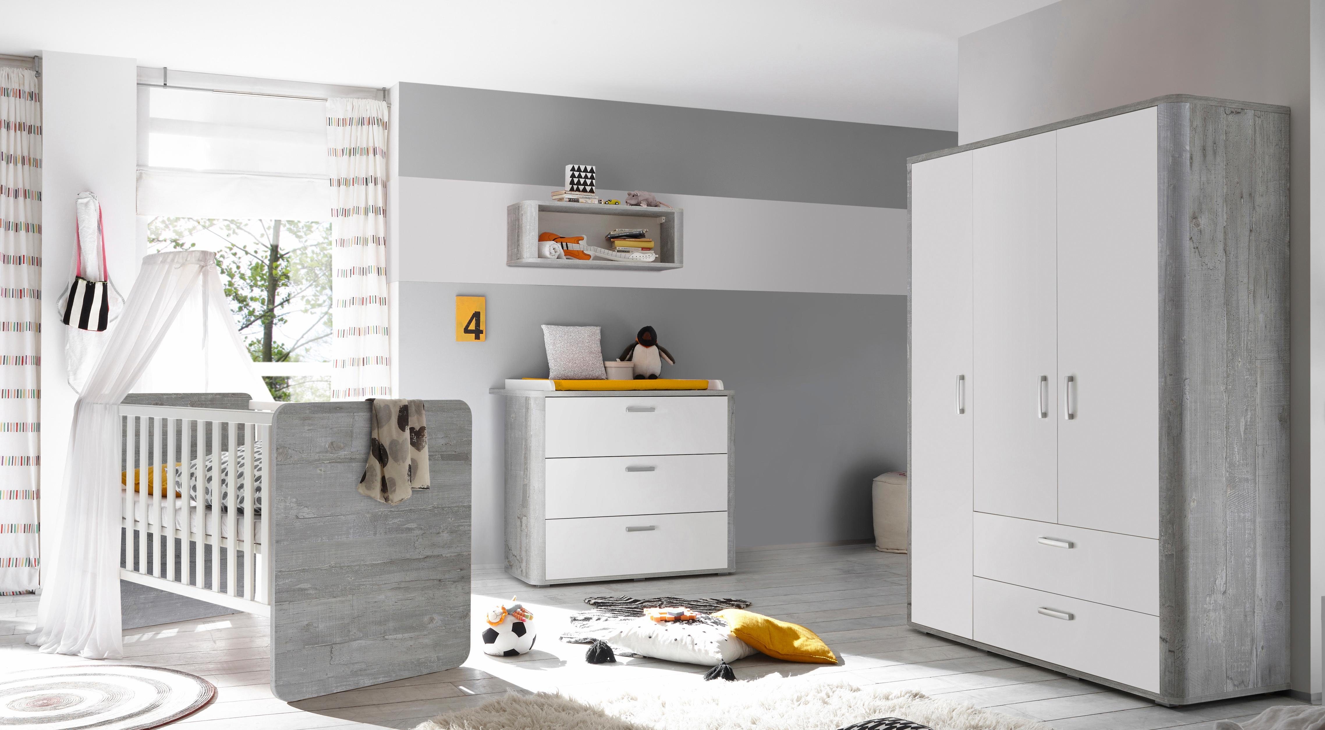 Mäusbacher Babyzimmer-Komplettset Aarhus, (Set, 3-St., Bett, Wickelkommode, Schrank)