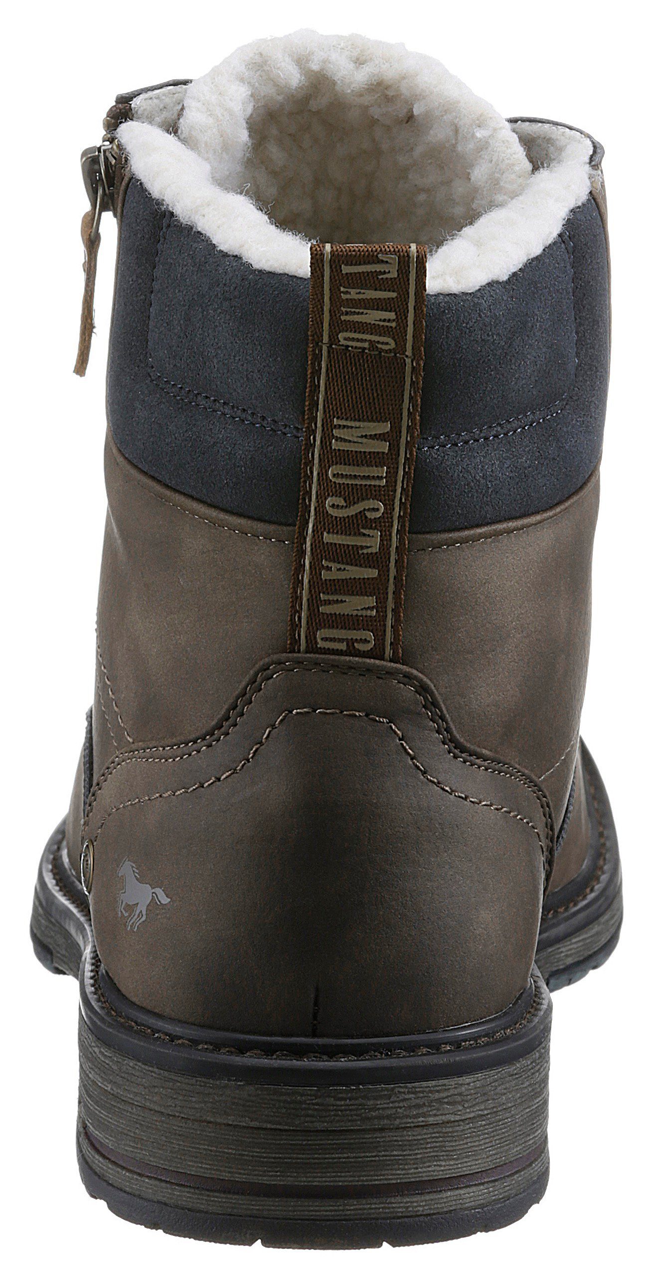 Mustang Shoes Schnürboots mit seitlichem Reißverschluss für leichteres Schlupfen