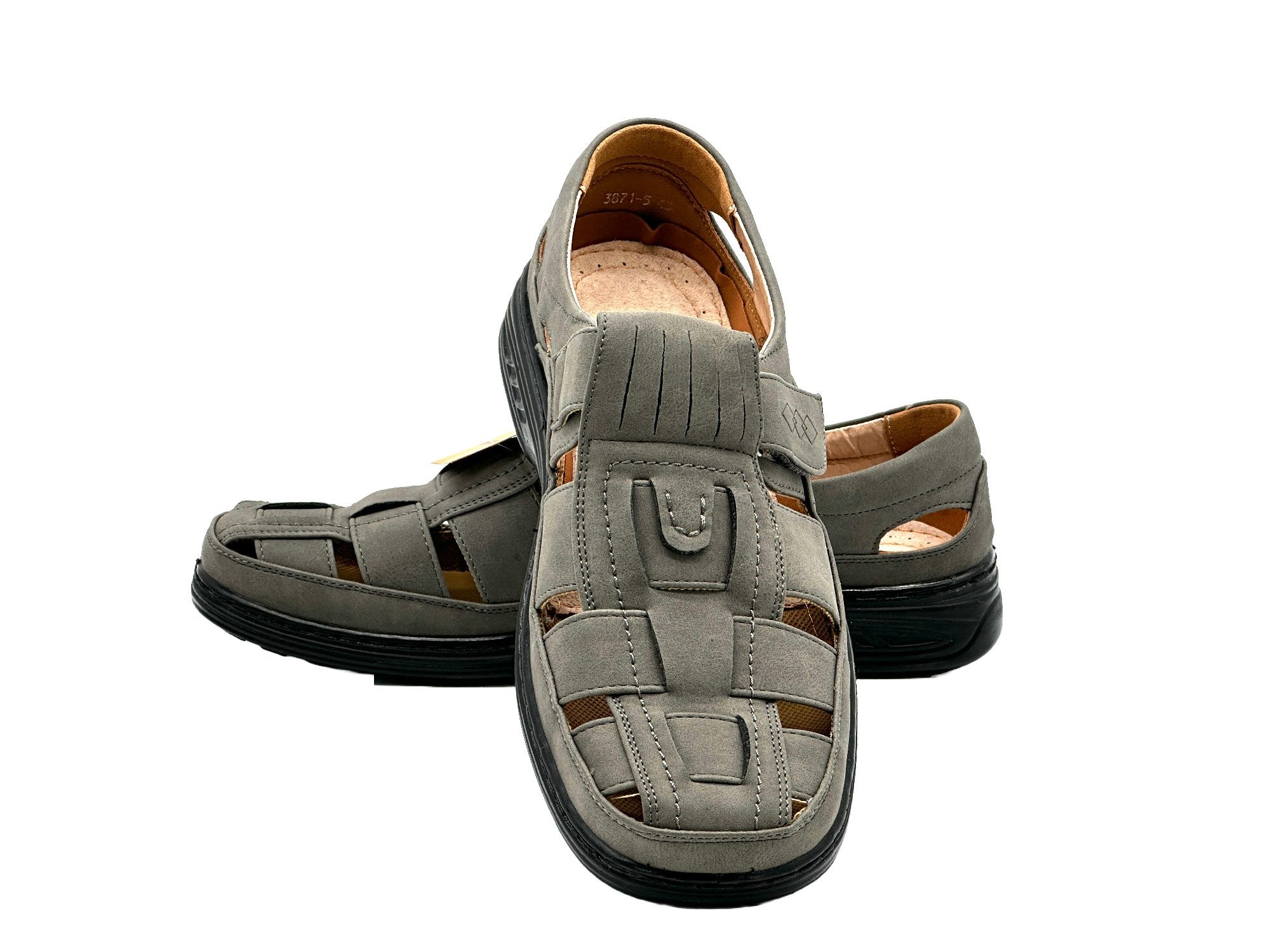 Nowaland Herren Sommerschuhe mit Klettverschluss – Bequem & Atmungsaktiv Sandale Luftige Verarbeitung, Pflegeleichtes Material – Bild 2 von 4
